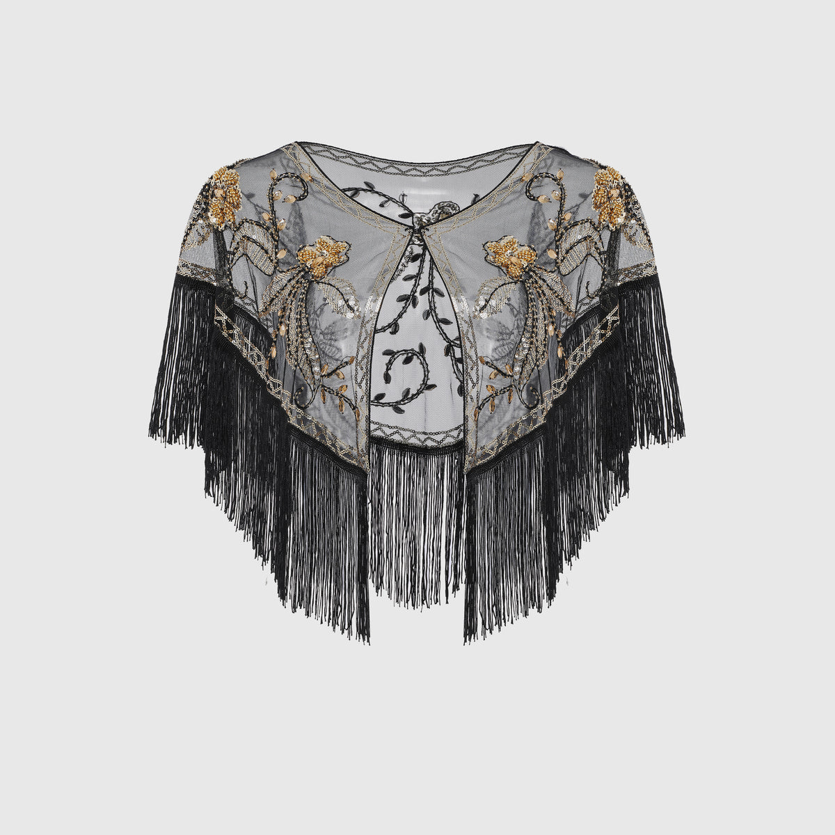 Shop 1920s Shawls - 1920s Beaded Sequin Floral Shawl | BABEYOND