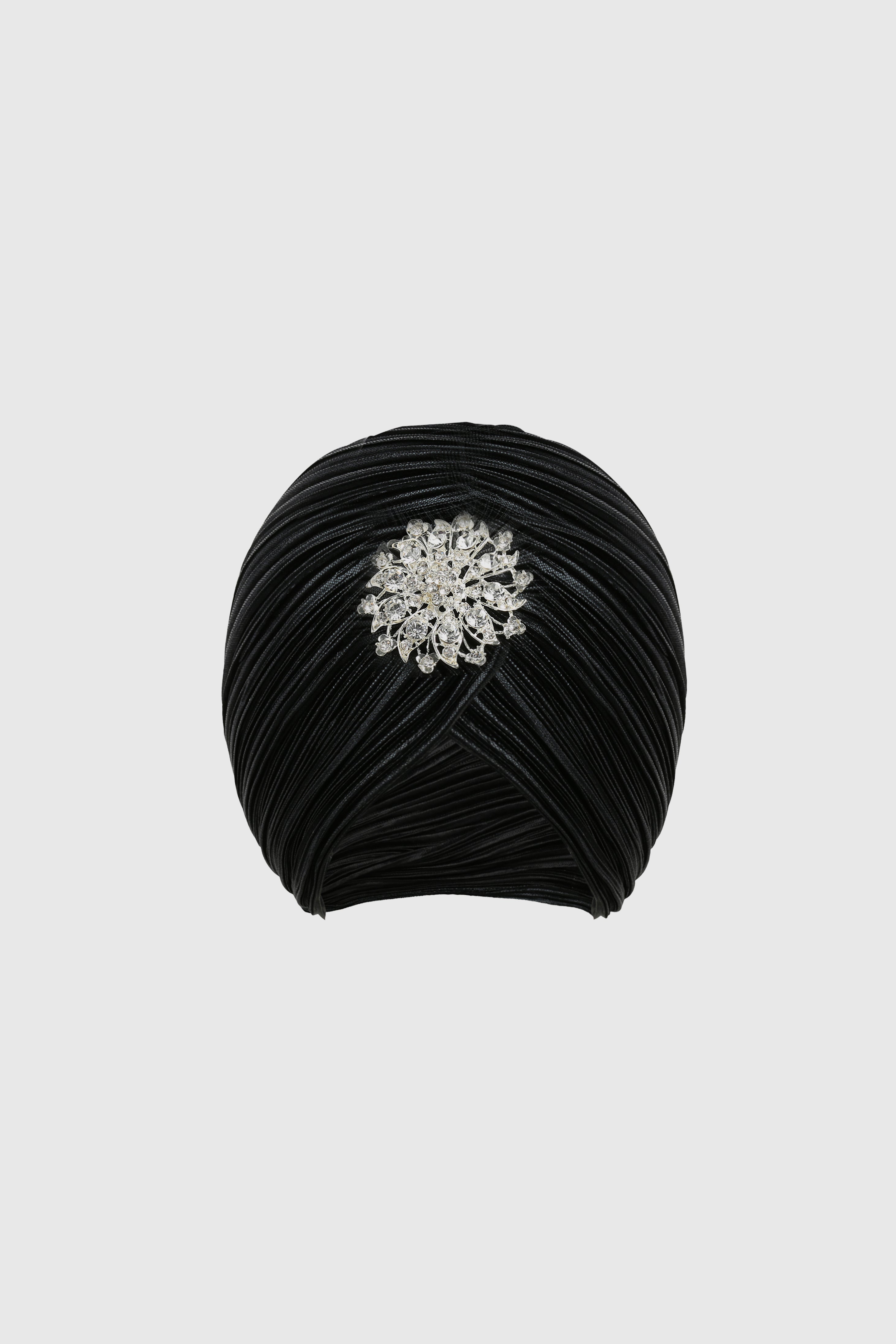 1920s Rhinestone Turban Hat | Black | 1