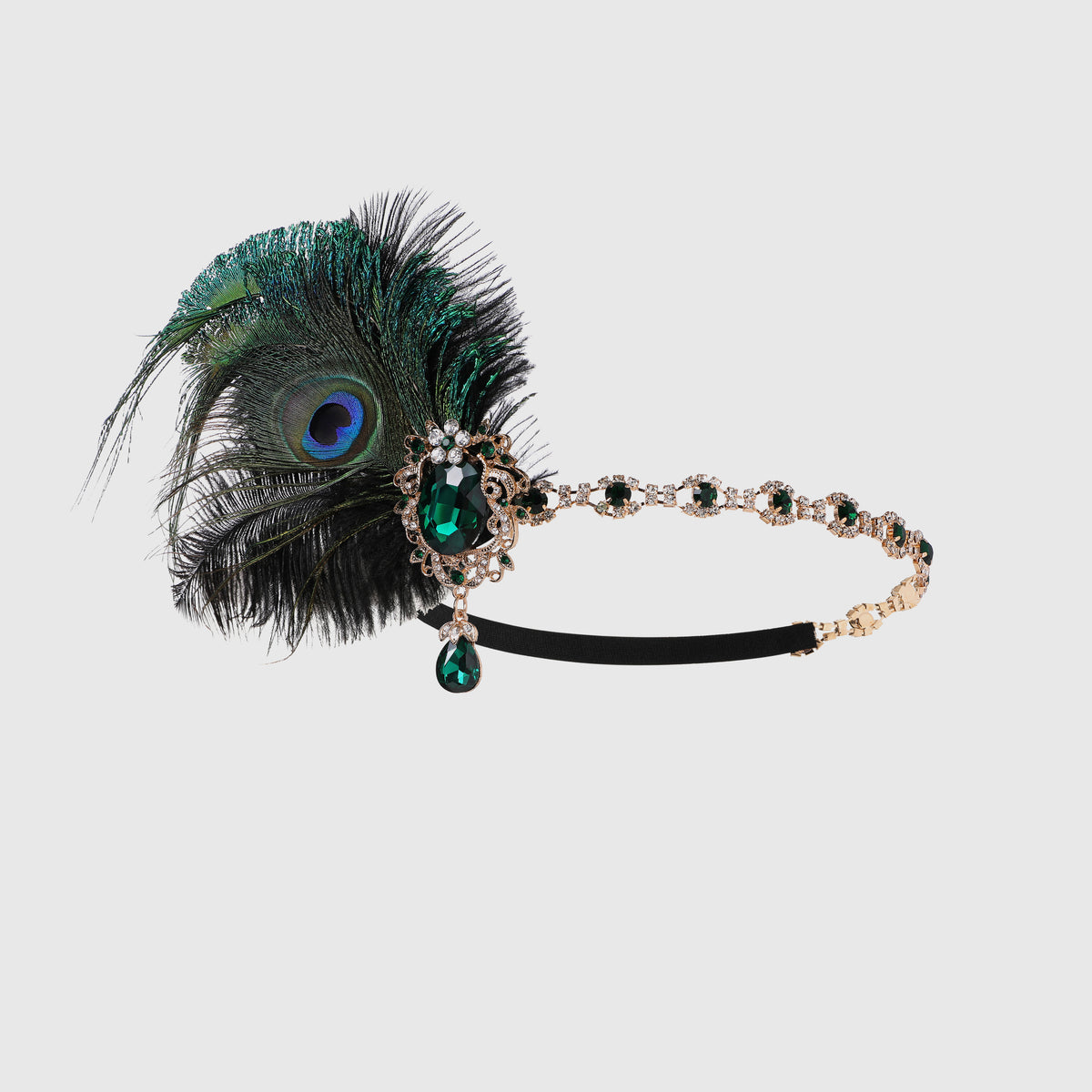 Reverse crystal feather Headband Amazon.com: BABEYOND 1920s Flapper Feather Headband Roaring  main image 4