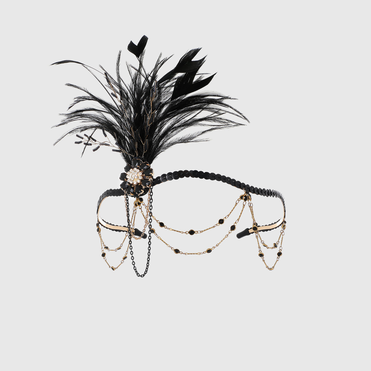 Shop 1920s Headpieces - Beaded Crystal Feather Headband 