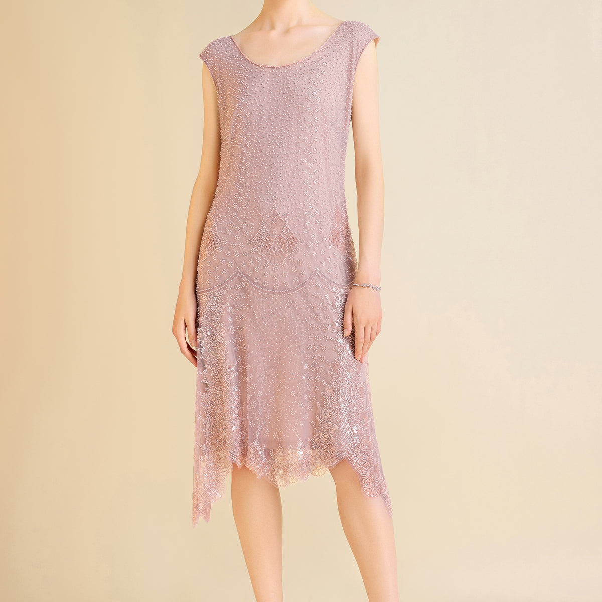 pink sequin flapper dress Short Pink Flapper Dress with Sequin Pattern (Crystal Pink)