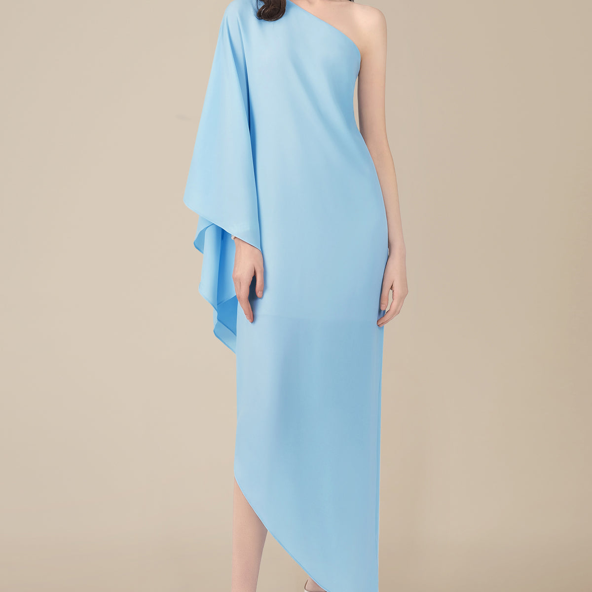 BABEYOND Asymmetrical One-Shoulder Dress, Evening Gowns, Mist Blue