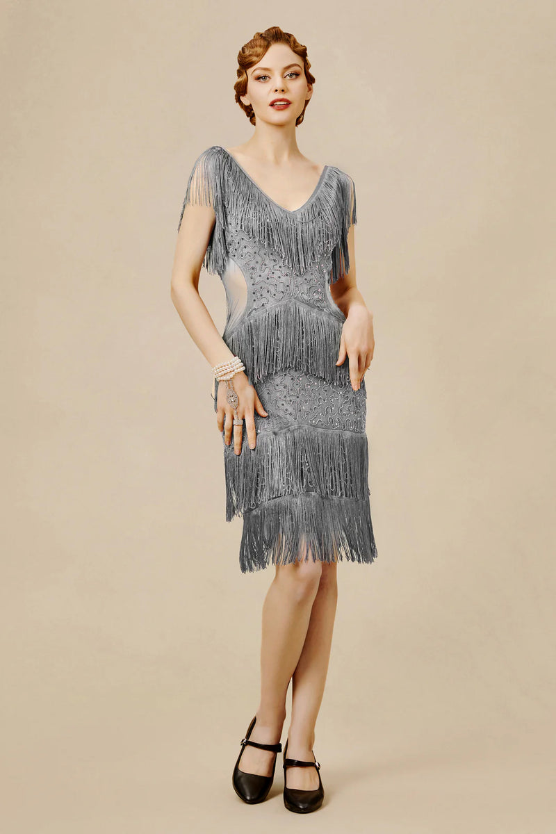 Shop 1920s Dresses - Multi-layered Tassel Dress