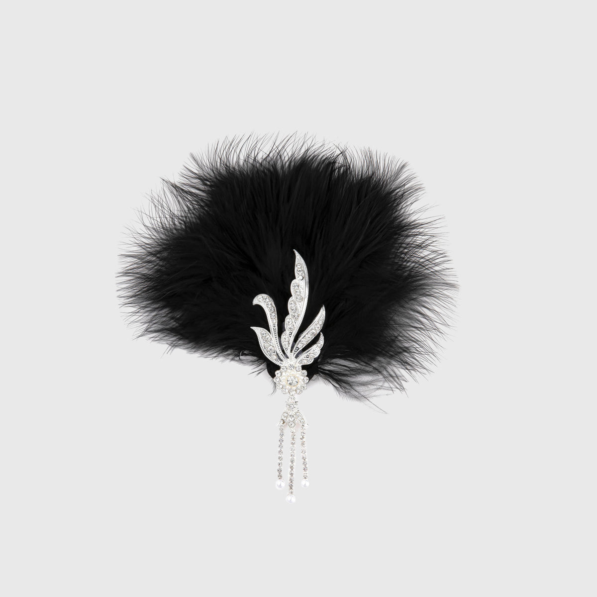 Vintage Chic Black/Gray Feather Hair Clip Accessory With decorative accents Black Feather Hair Clip - Etsy main image 2