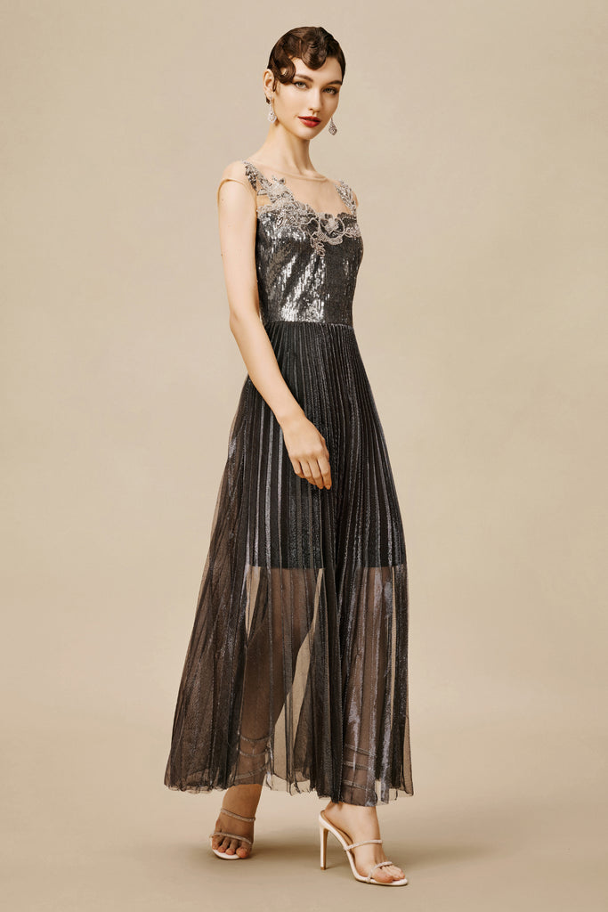 The Story of an Awakening Sequins Pleating Flapper Dress - BABEYOND