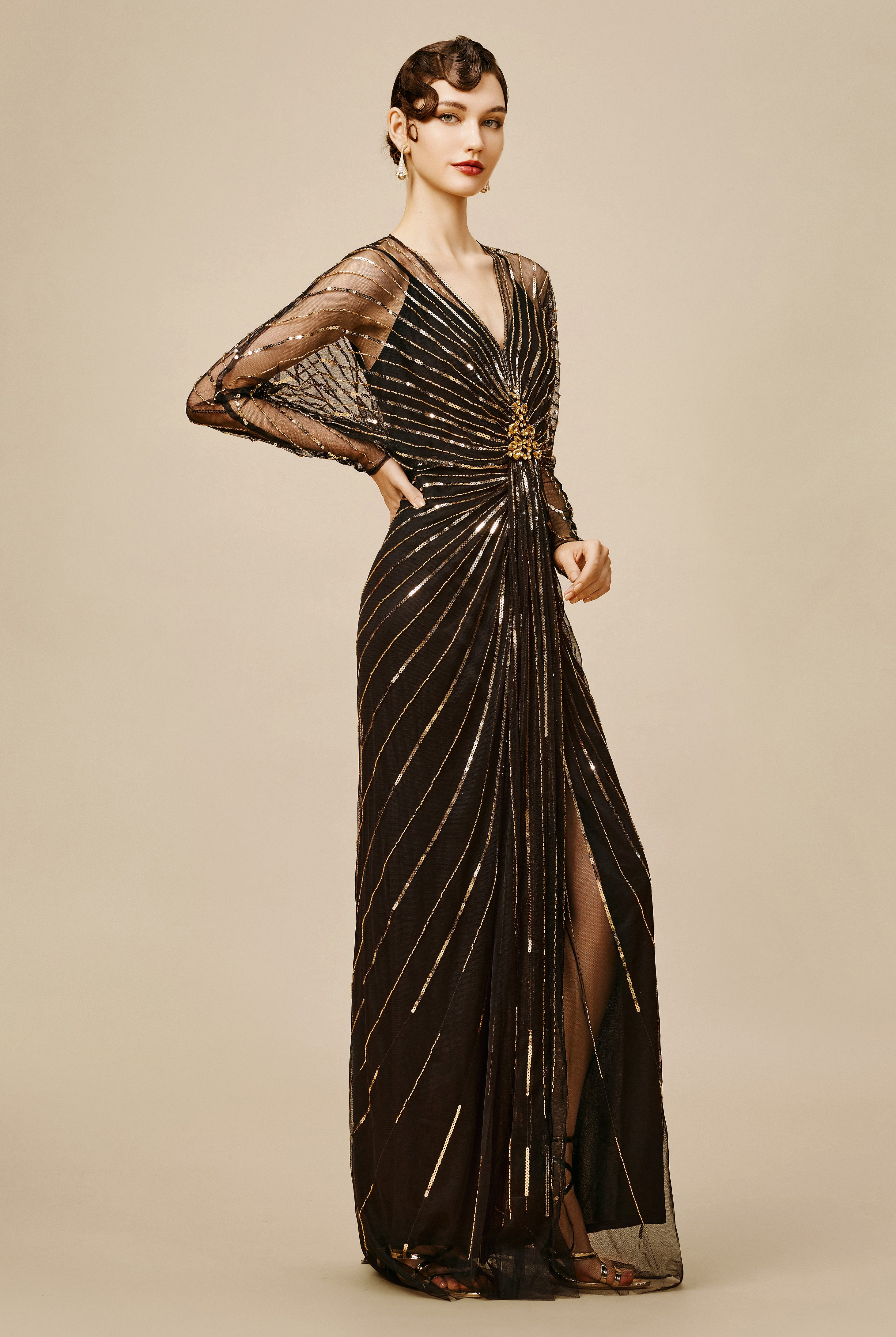 Zouzou Crystal-Encrusted Evening Gowns | Blackgold | 4