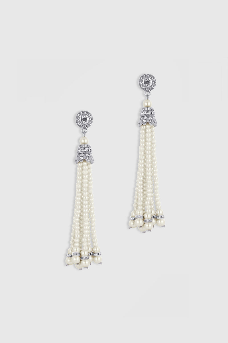 Delicate Vintage Tassel Pearl Earrings