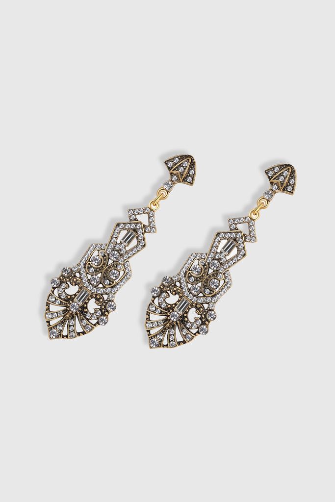 Antique Vintage Crystal Studded Earrings - BABEYOND
