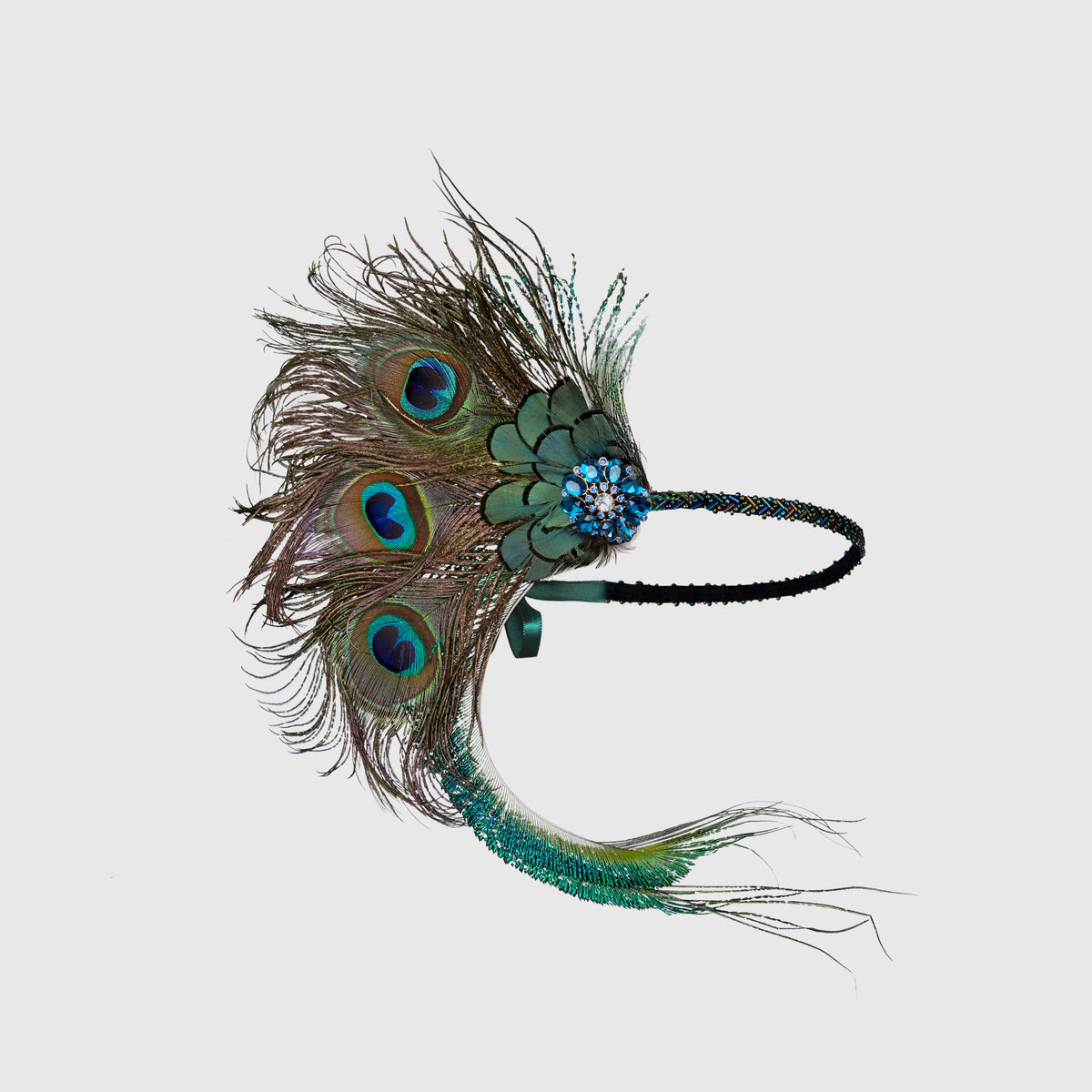 Peacock Feather Flapper Headband 1920s Art Deco Accessories for Women Peacock Feather Headband For 2024 Flapper Costume ... From  main image 2