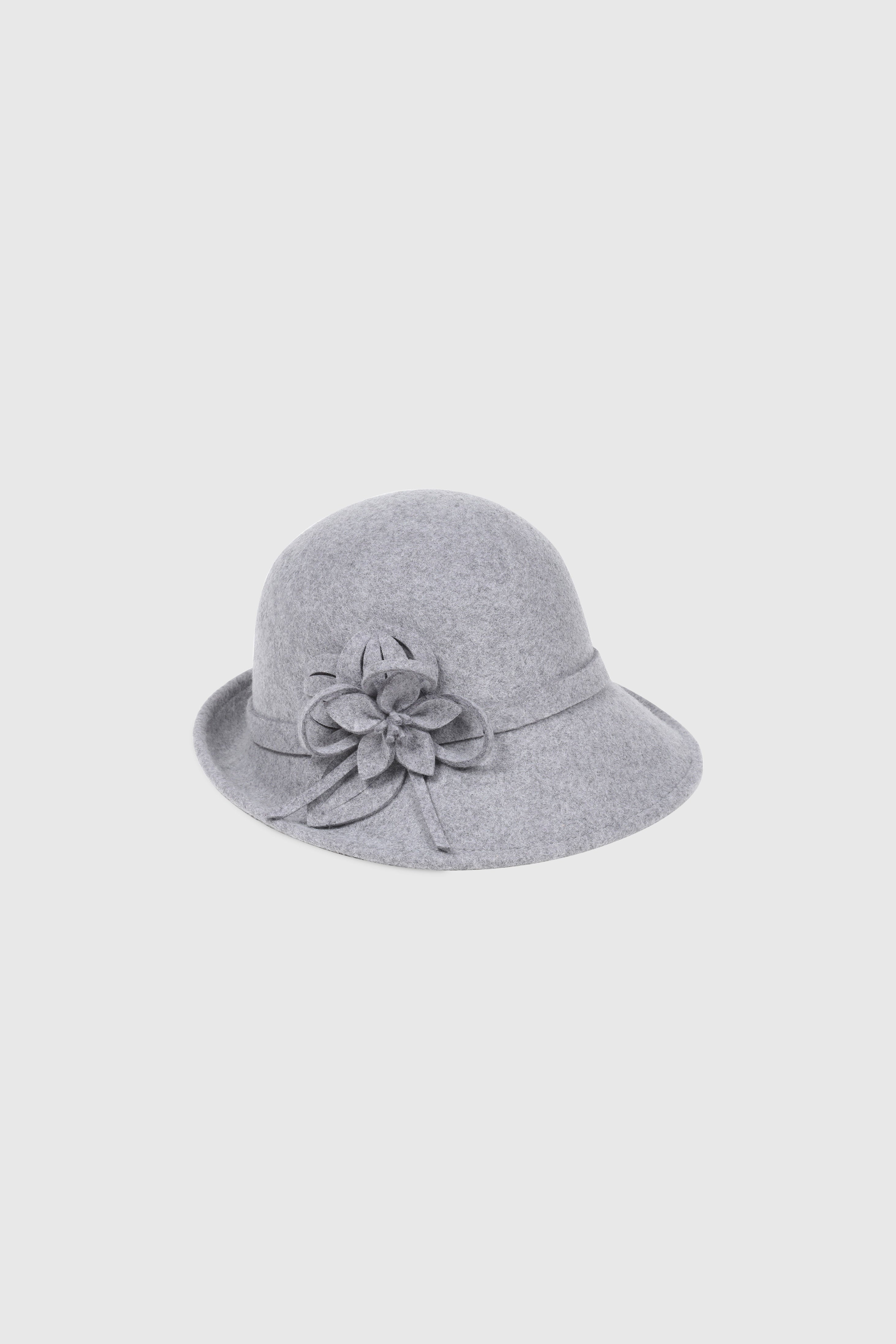 1920s Cloche Floral Round Hat | Grey | 1