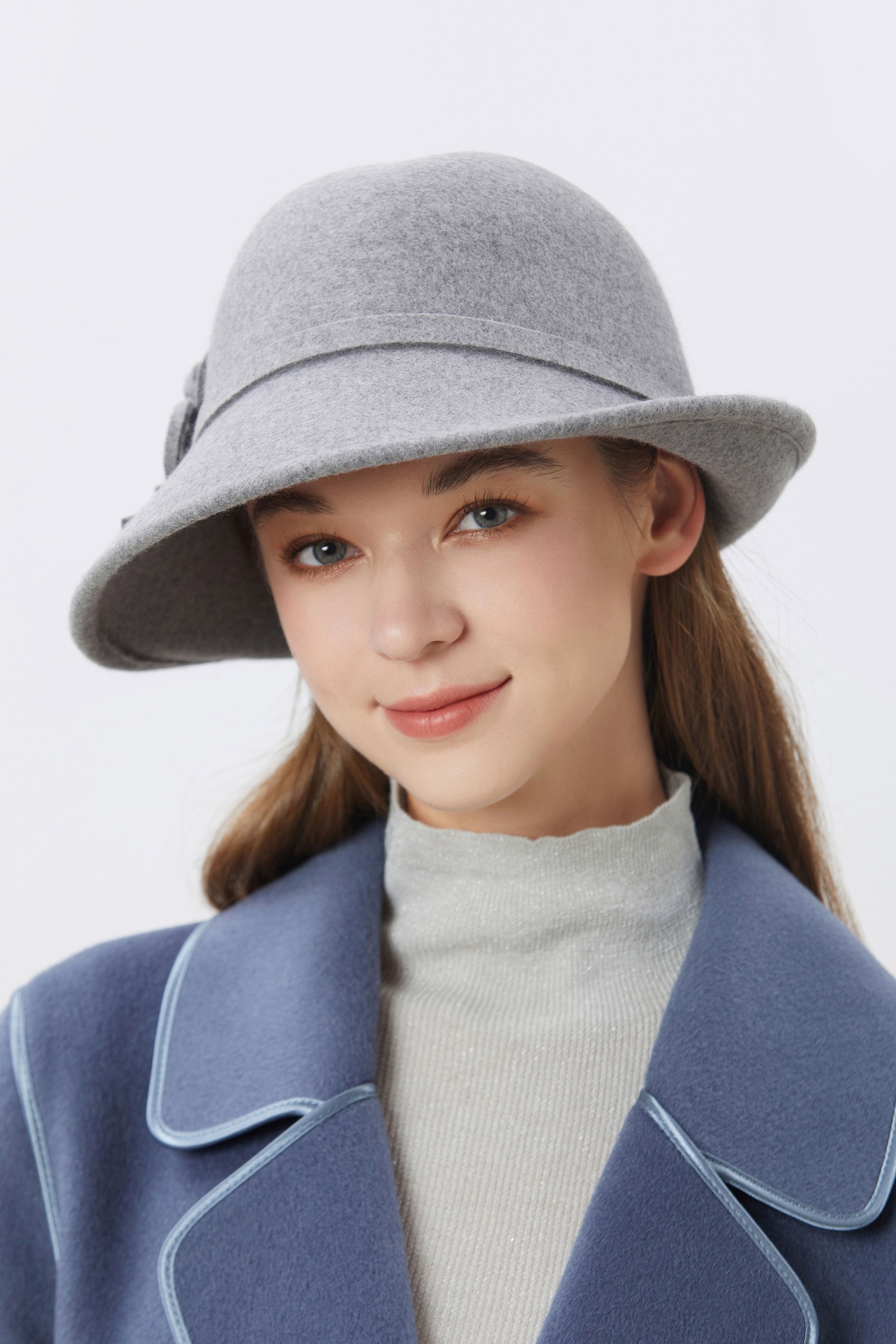 1920s Cloche Floral Round Hat | Grey | 2