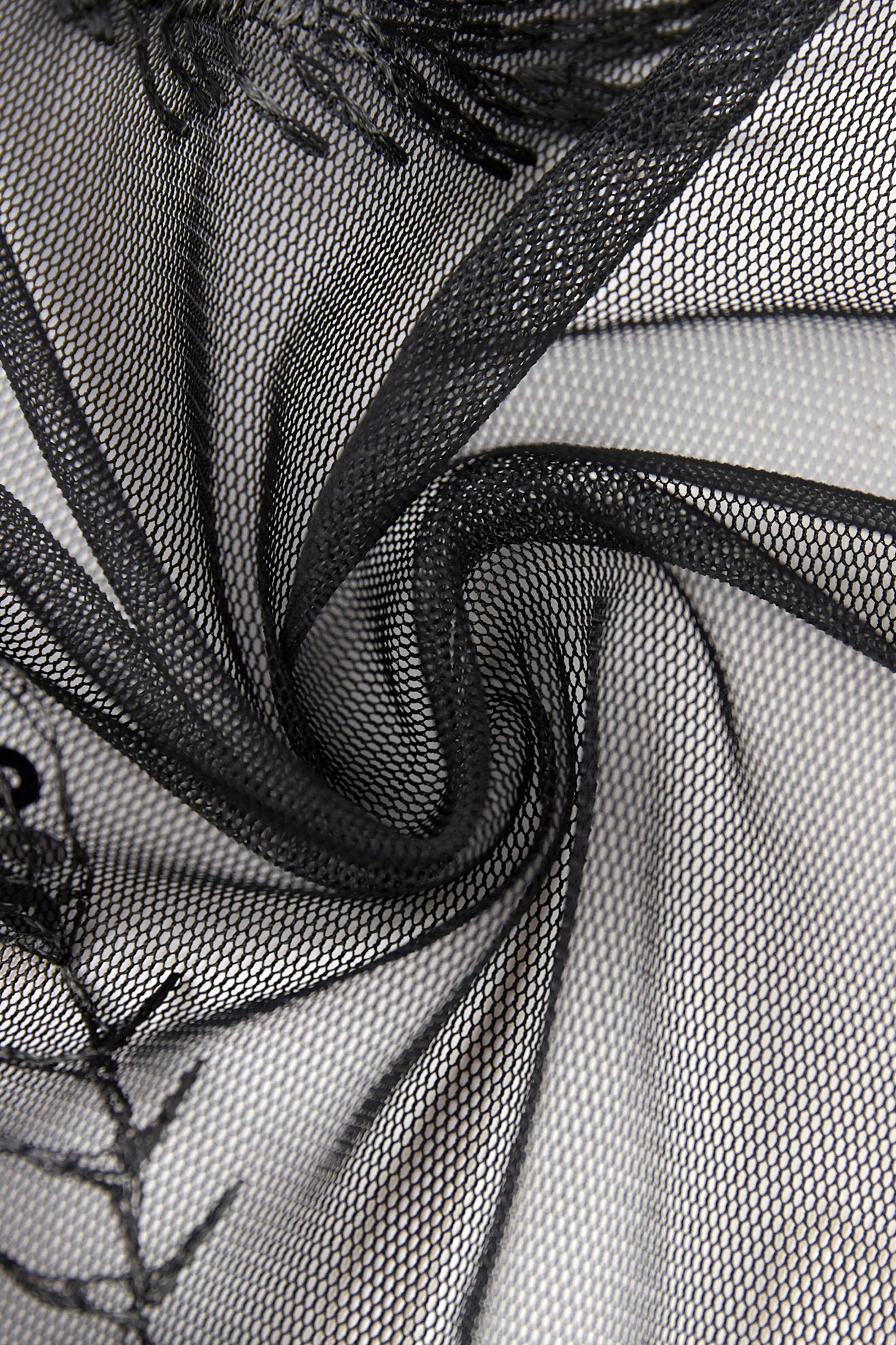 1920s Embroidered Sequin Peacock Shawl | Black | 3