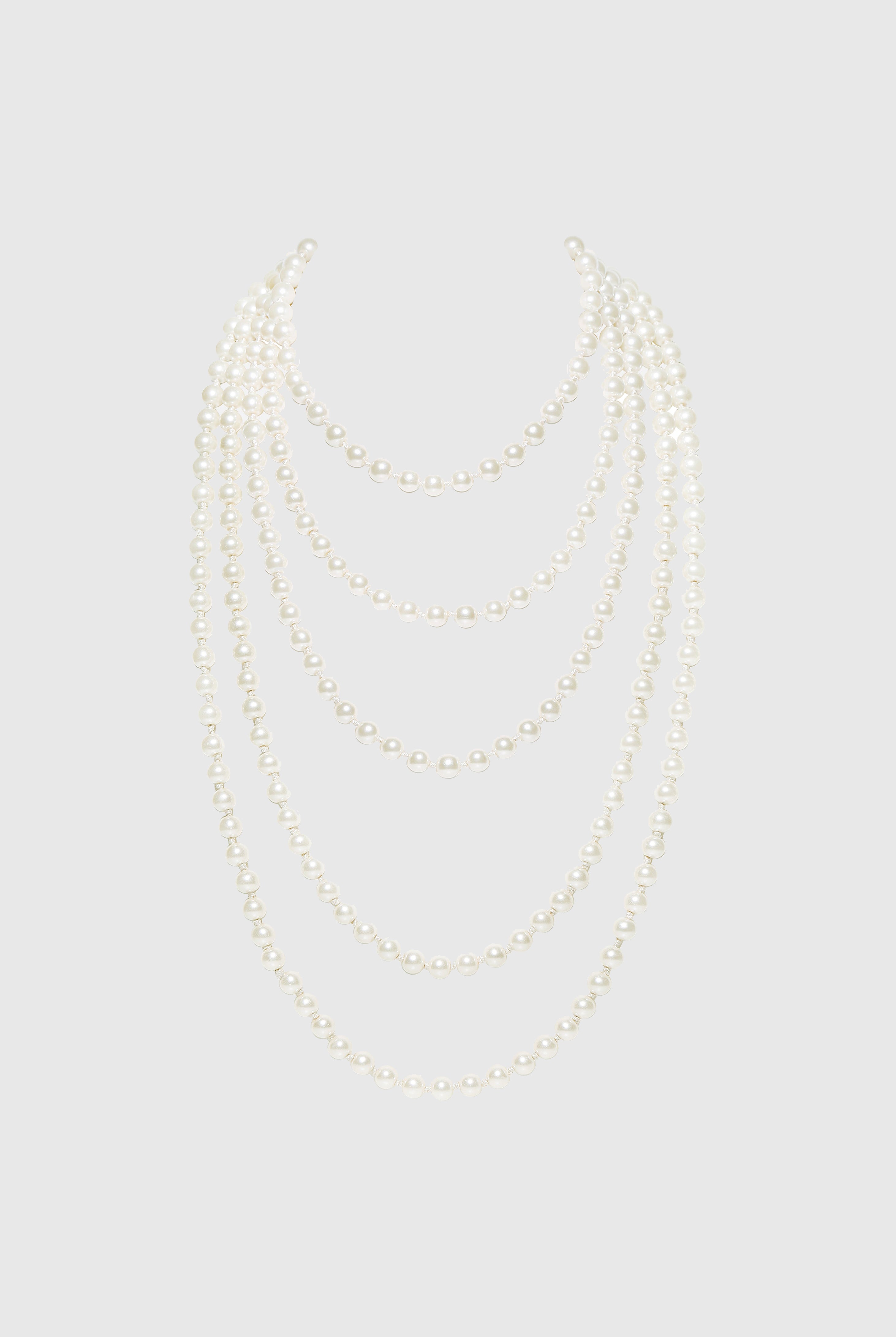 Exclusive Double Strand Long Necklace | Pearl White-2pcs | 5