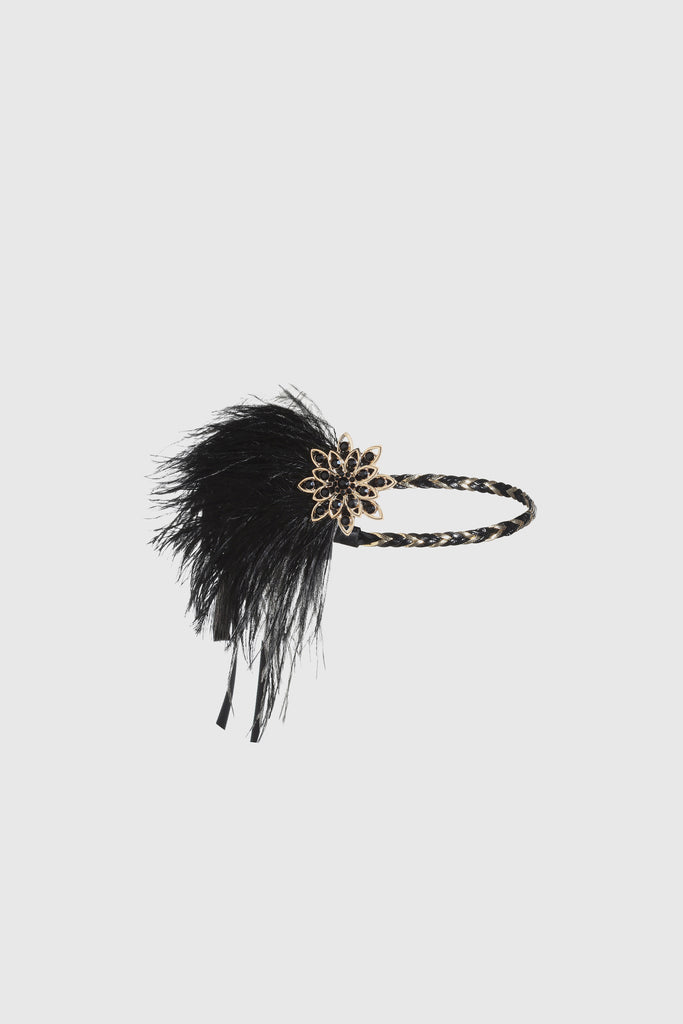 Vintage Ostrich Feather Headband - BABEYOND