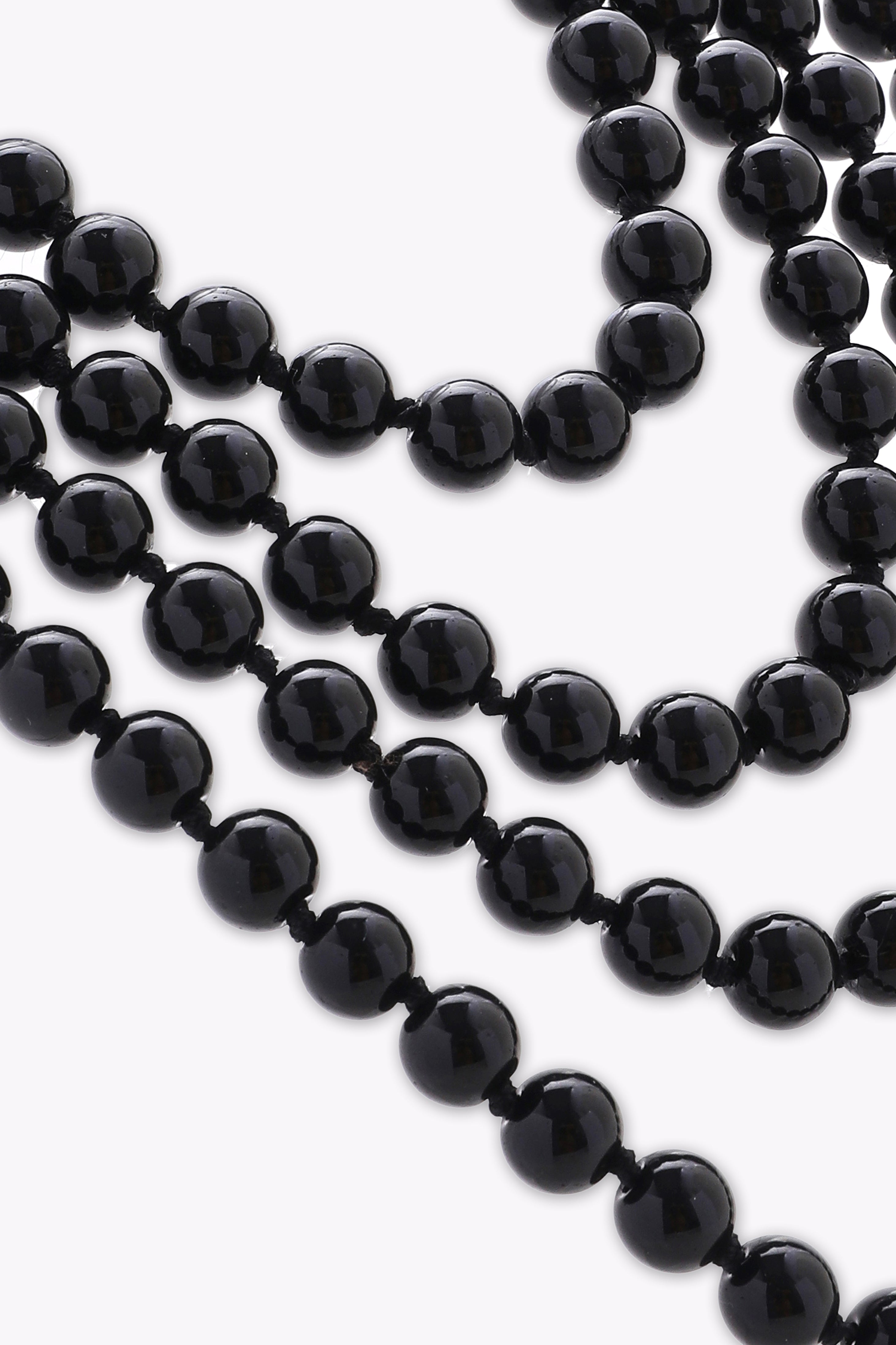Remarkable Knotted Faux Pearl Necklace | Obsidian Black | 5