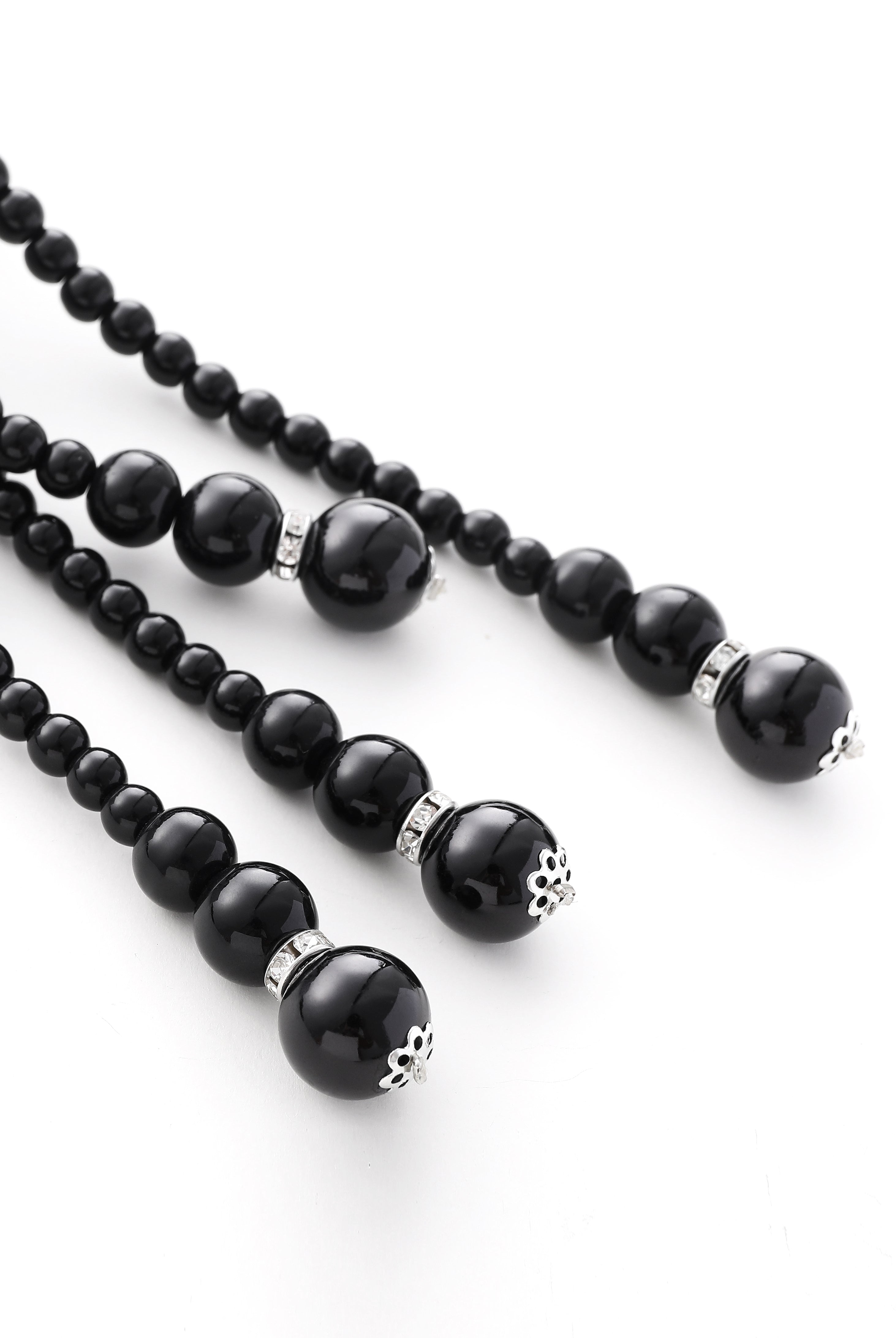 Exclusively Luxury Knotted Pearl Necklace | Obsidian Black | 4