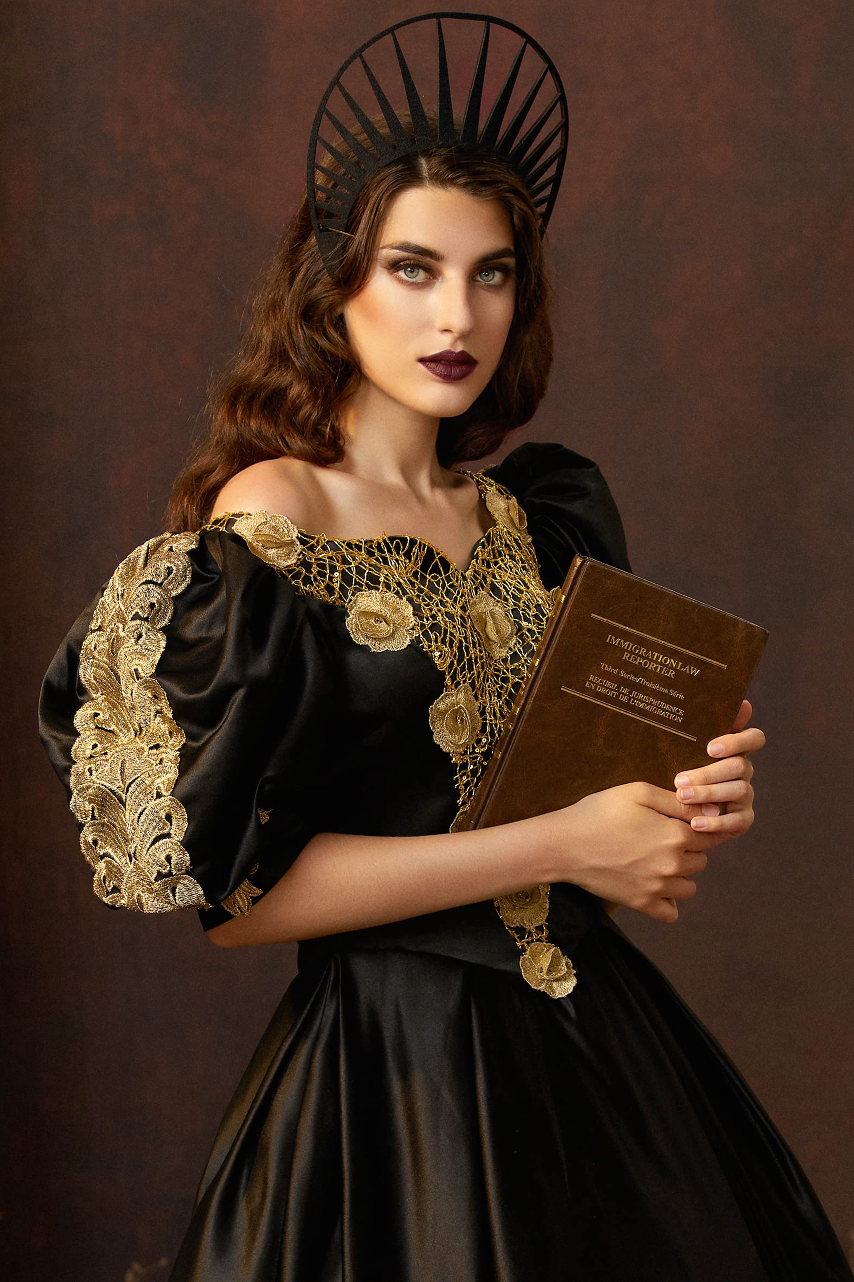 Adjustable Sunburst Halo Crown | Black | 3