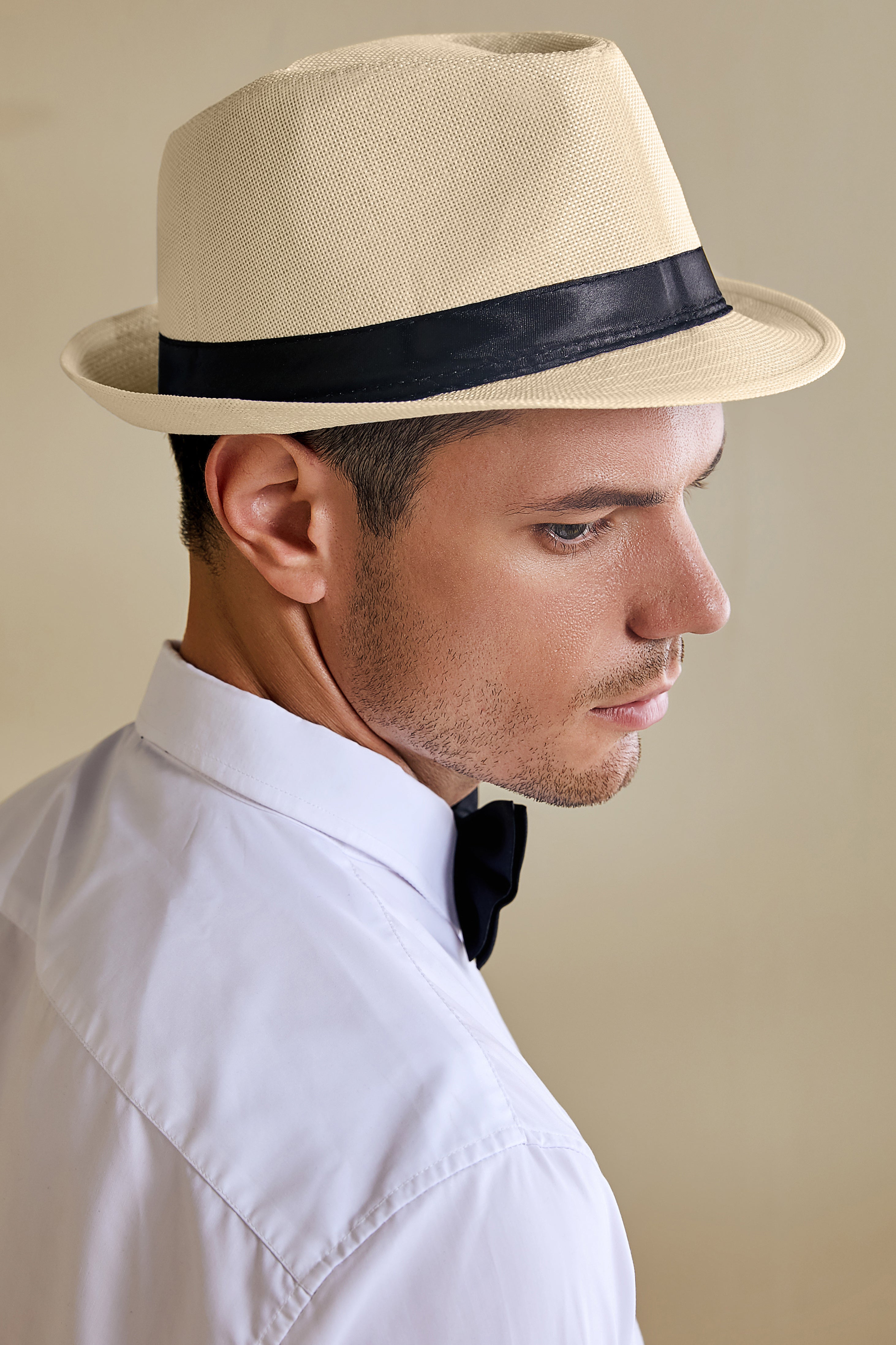 1920s Mens Panama Hat Gatsby Set | Wheat | 29
