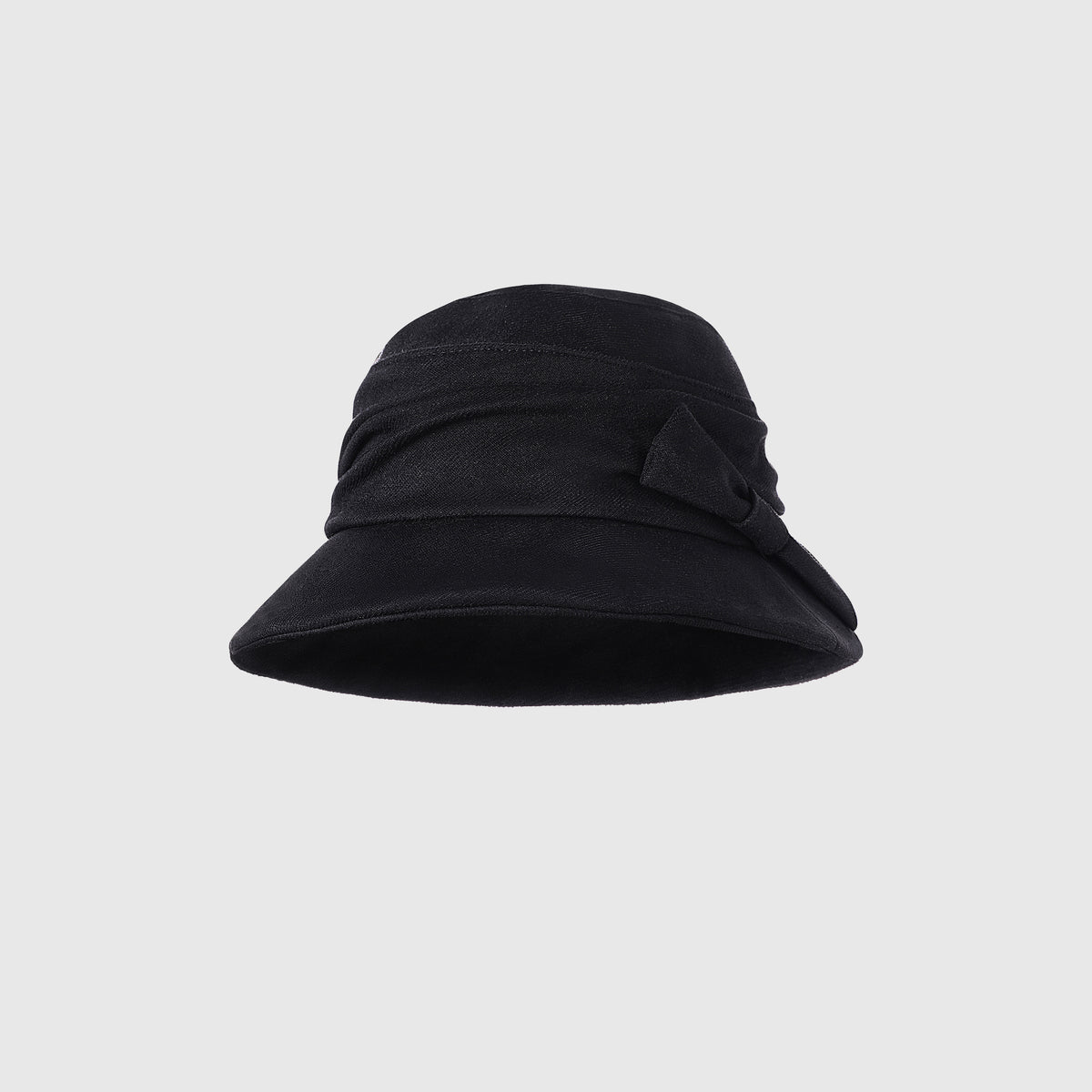 Vintage 1920s Black Velvet Sequin Beaded Bucket Hat 1940s Black Velvet Beaded Soutache Birdcage Veil Femme  main image 4