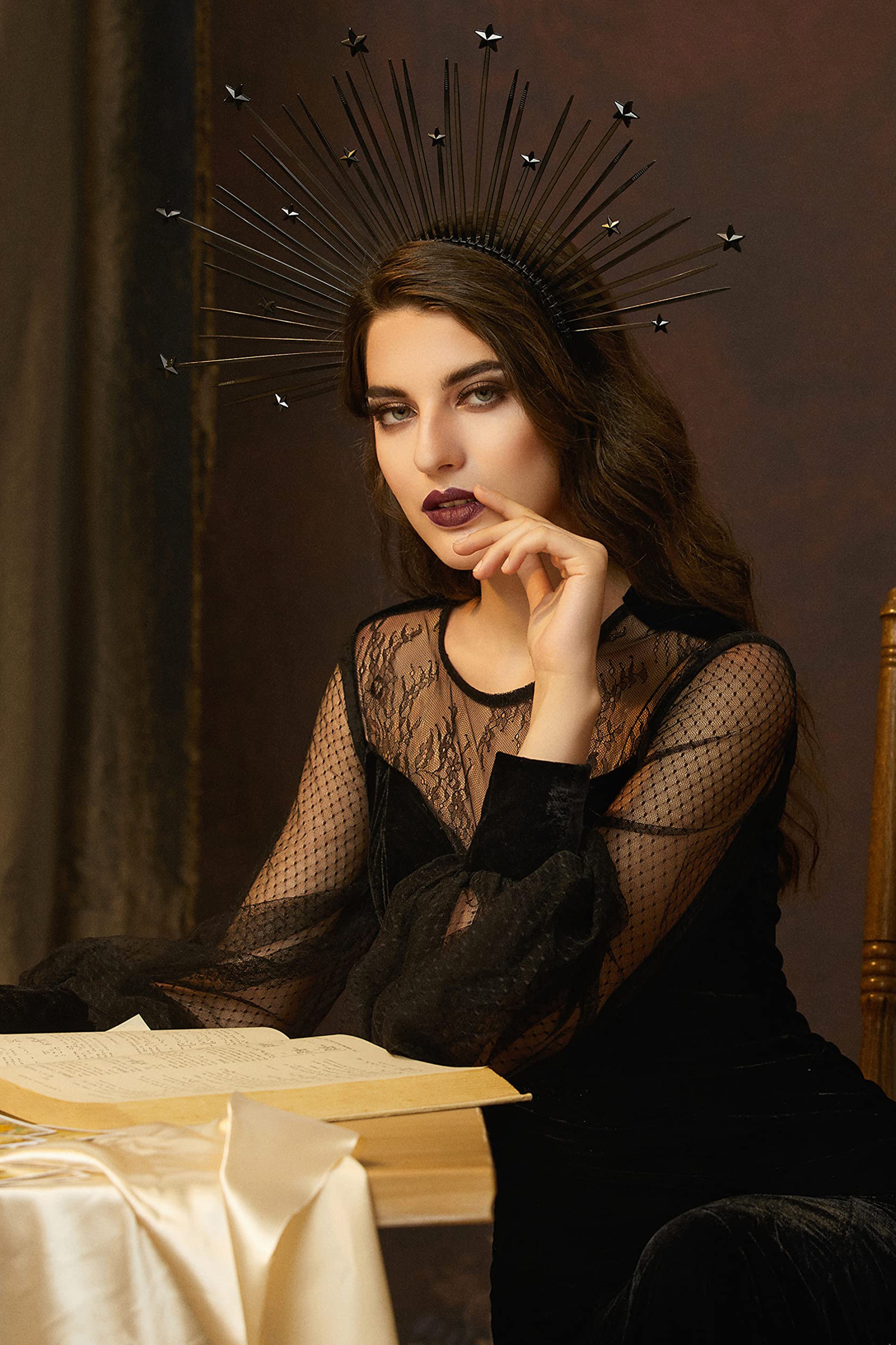 Celestial Sunburst Goddess Halo Crown | Black | 3