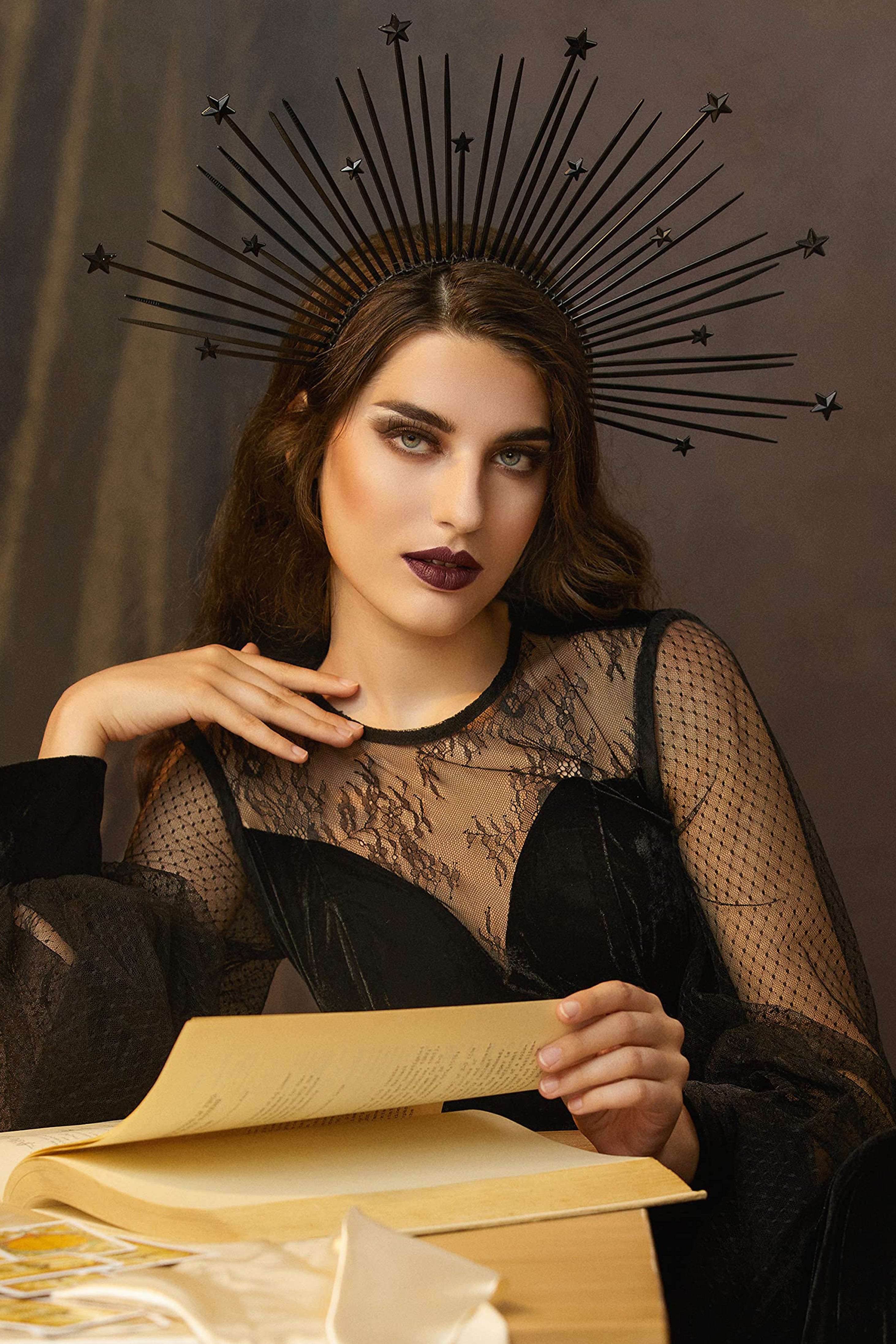 Celestial Sunburst Goddess Halo Crown | Black | 4