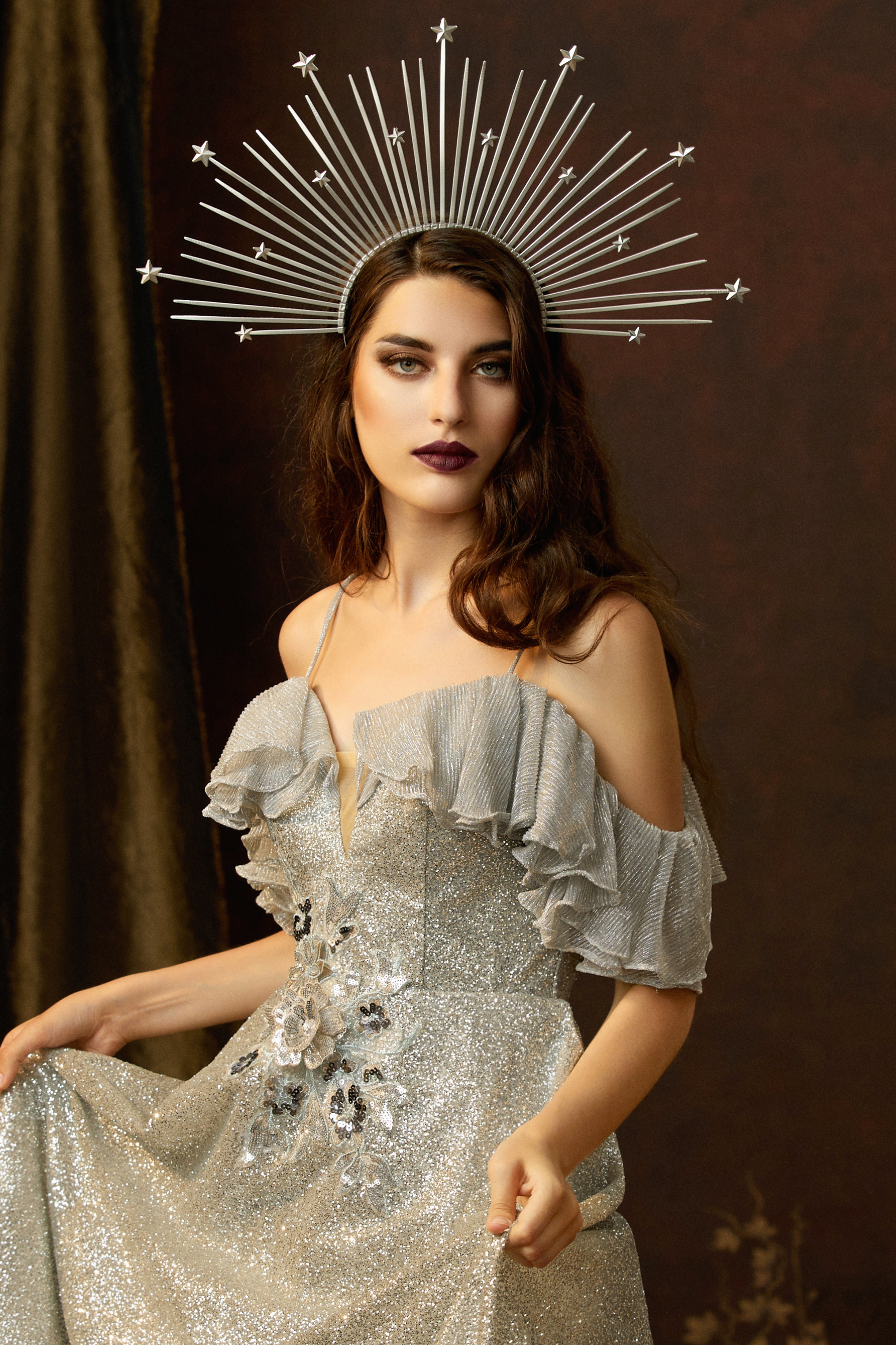 Celestial Sunburst Goddess Halo Crown | Silver | 2