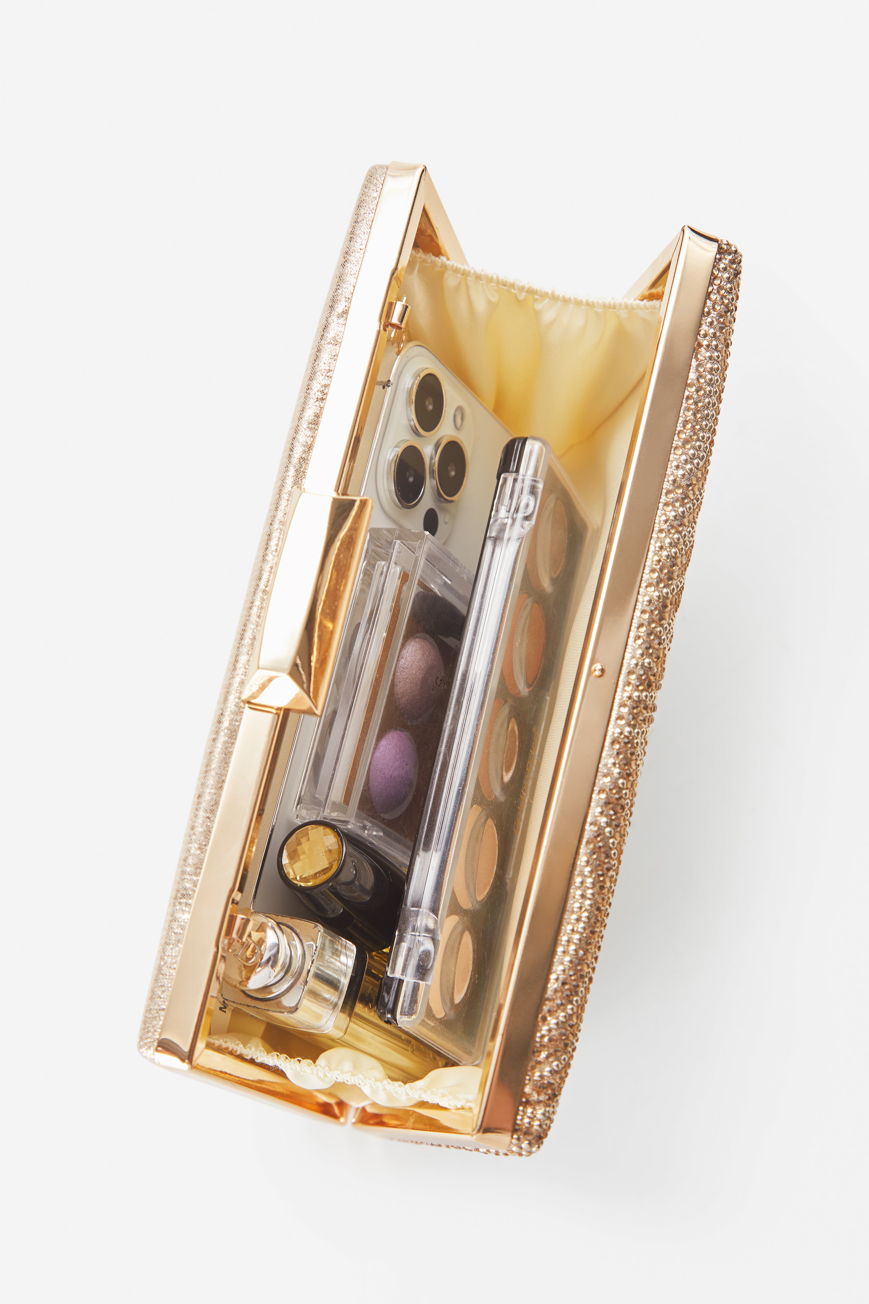 Embellished Rhinestone Cocktail Clutch Purse | Gold | 2