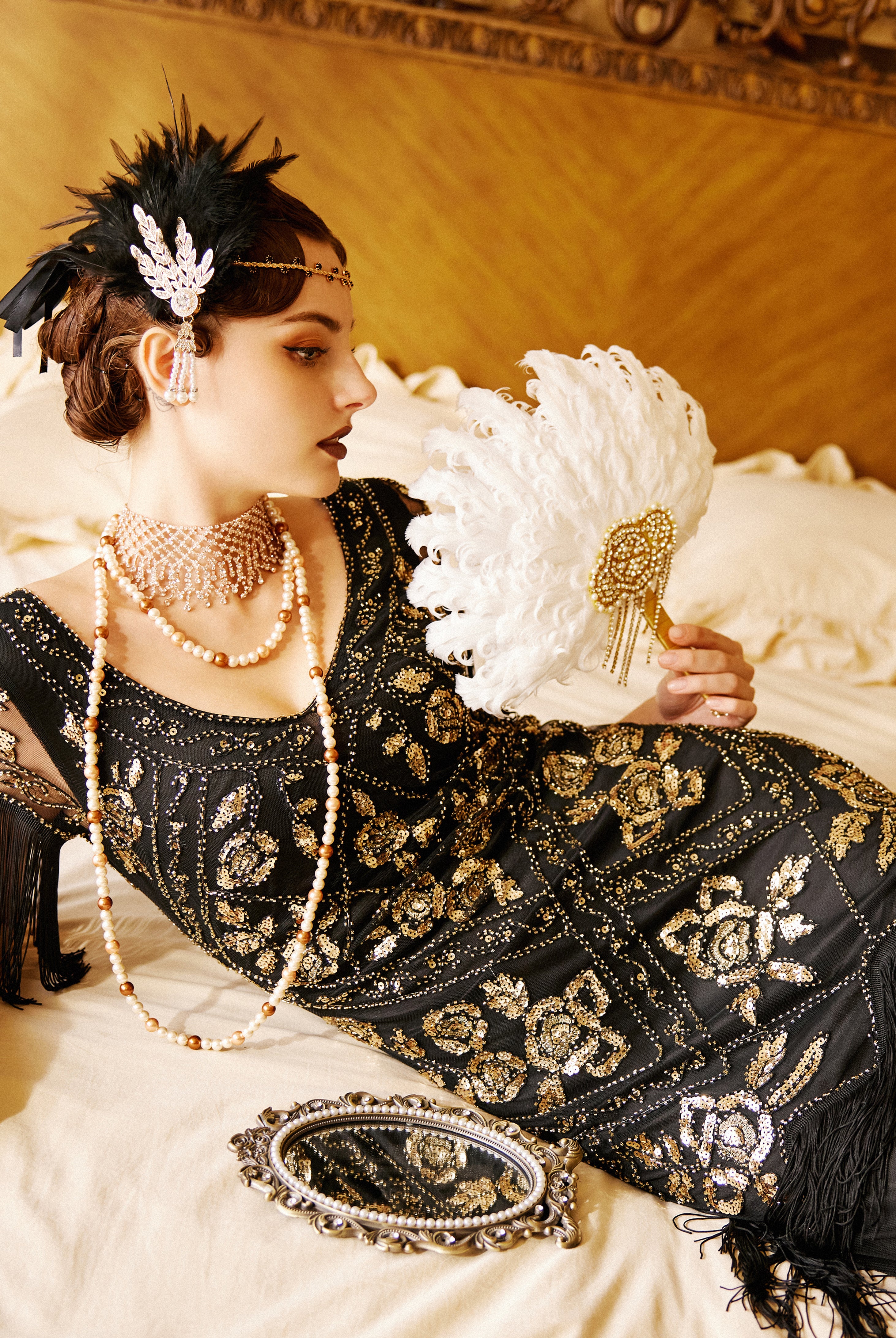 Flowery Multi-Layer Maxi Mermaid Dress | Blackgold | 2