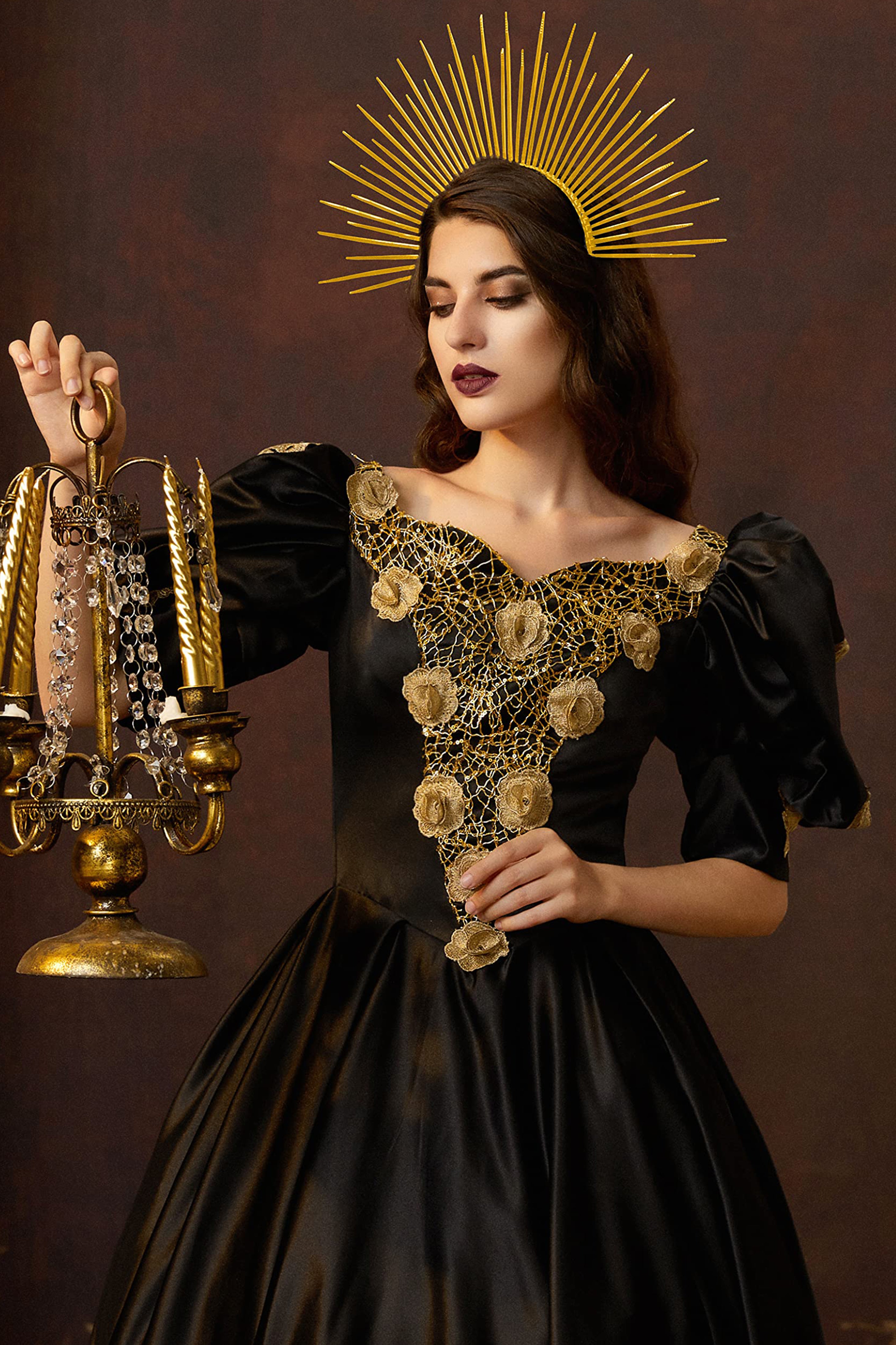 Golden Goddess Spiked Halo Headband | Gold | 3