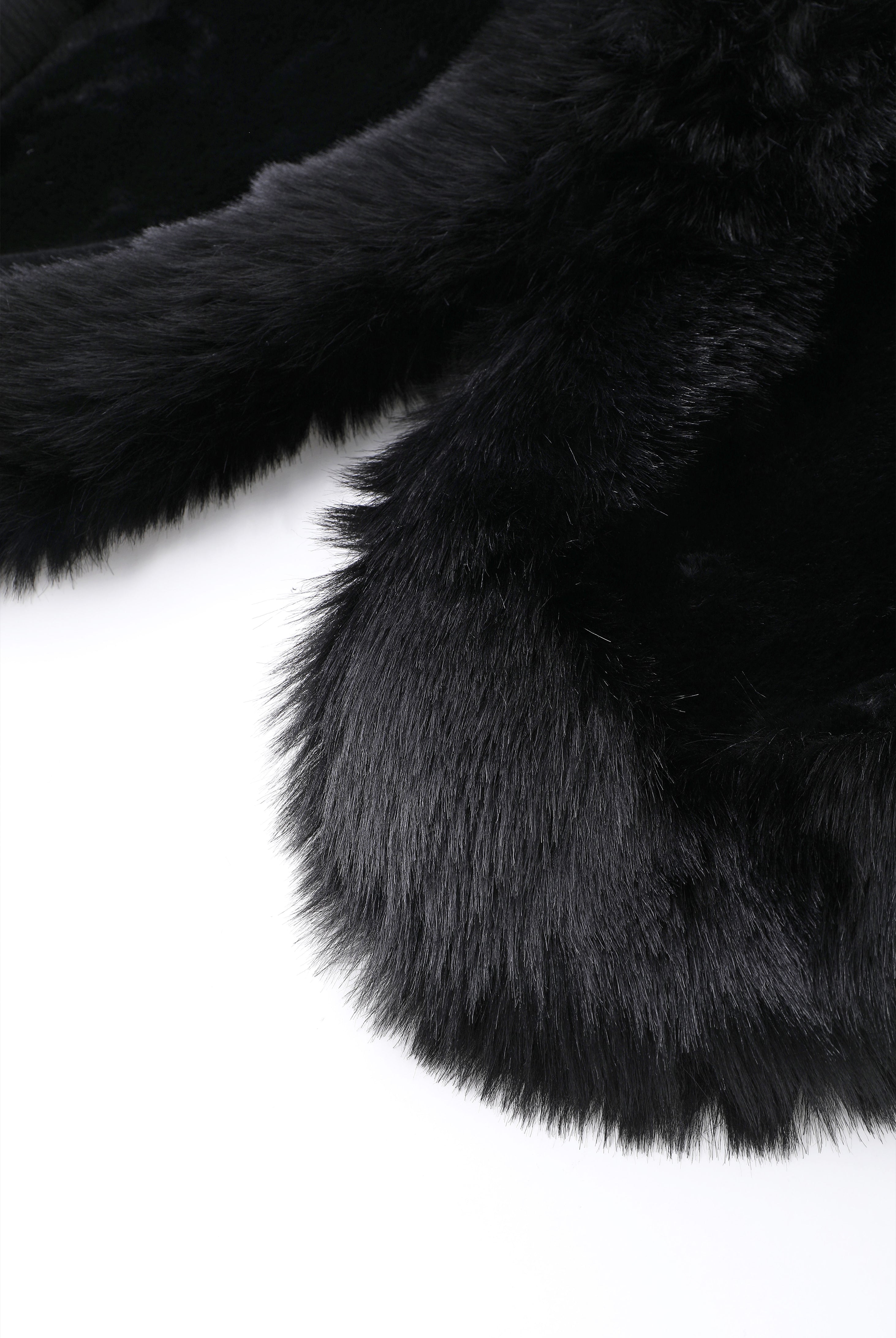 Gorgeous Faux Fur Wrap Evening Cape | Black | 3