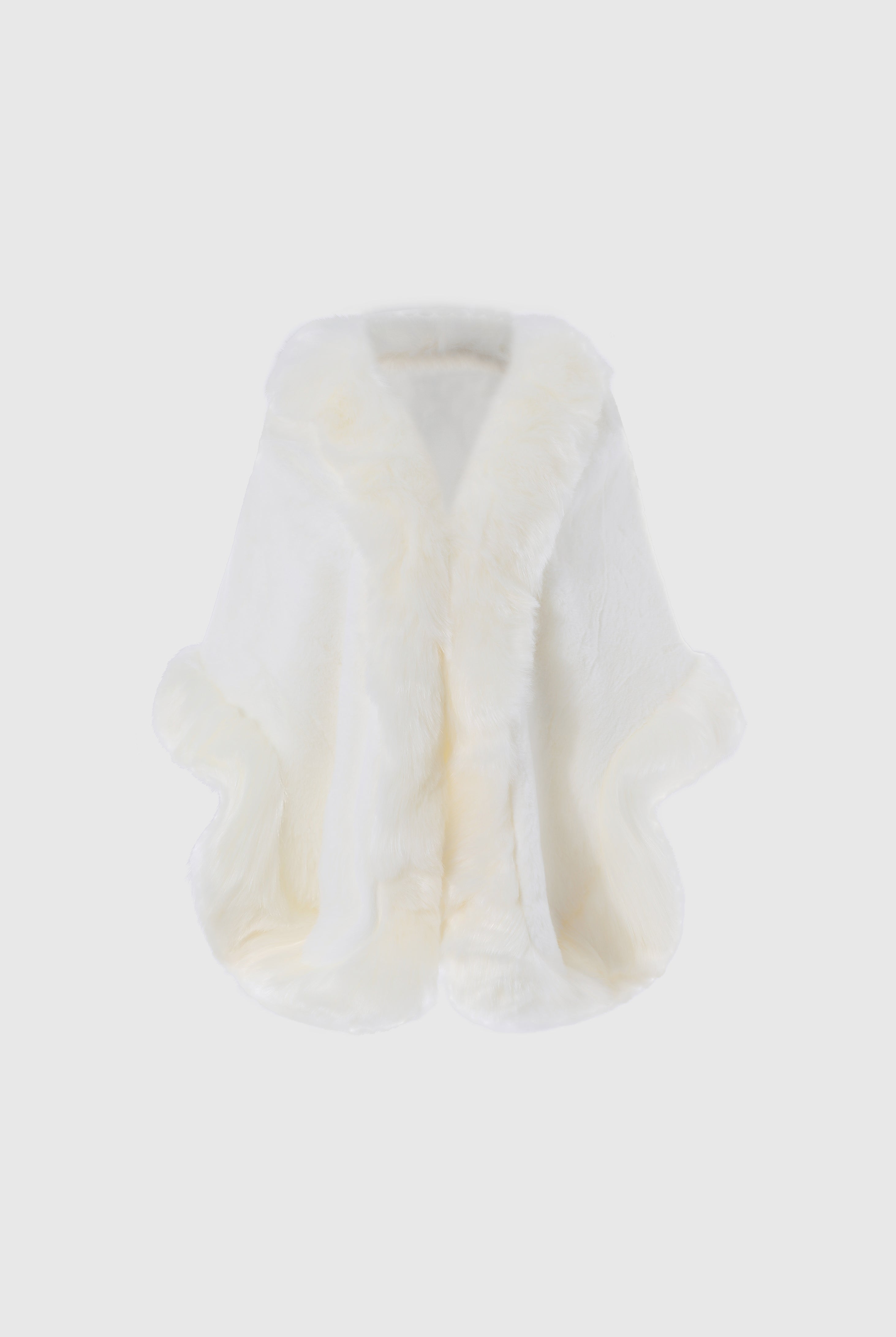 Gorgeous Faux Fur Wrap Evening Cape | White | 1