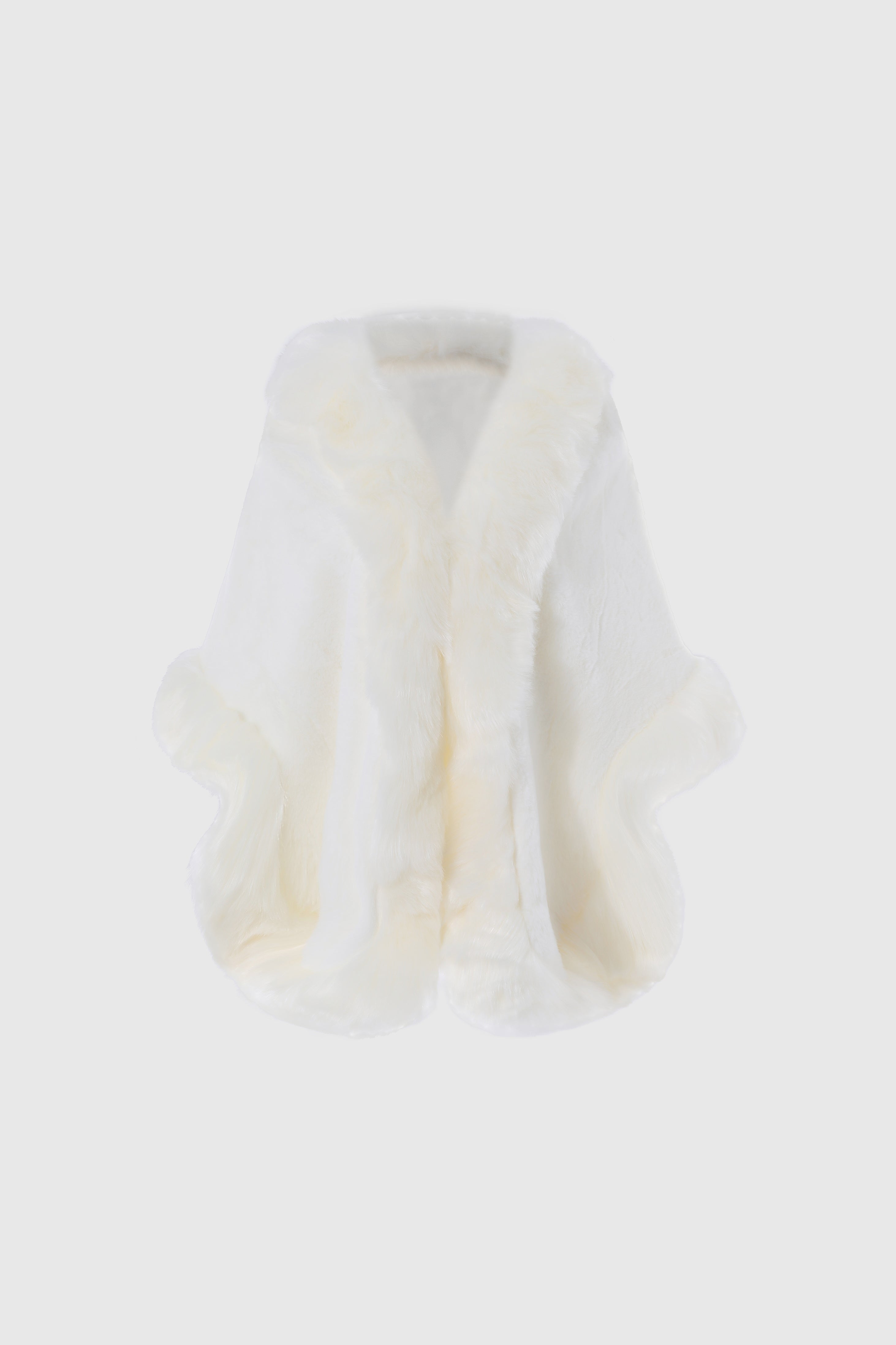 Gorgeous Faux Fur Wrap Evening Cape | White | 1