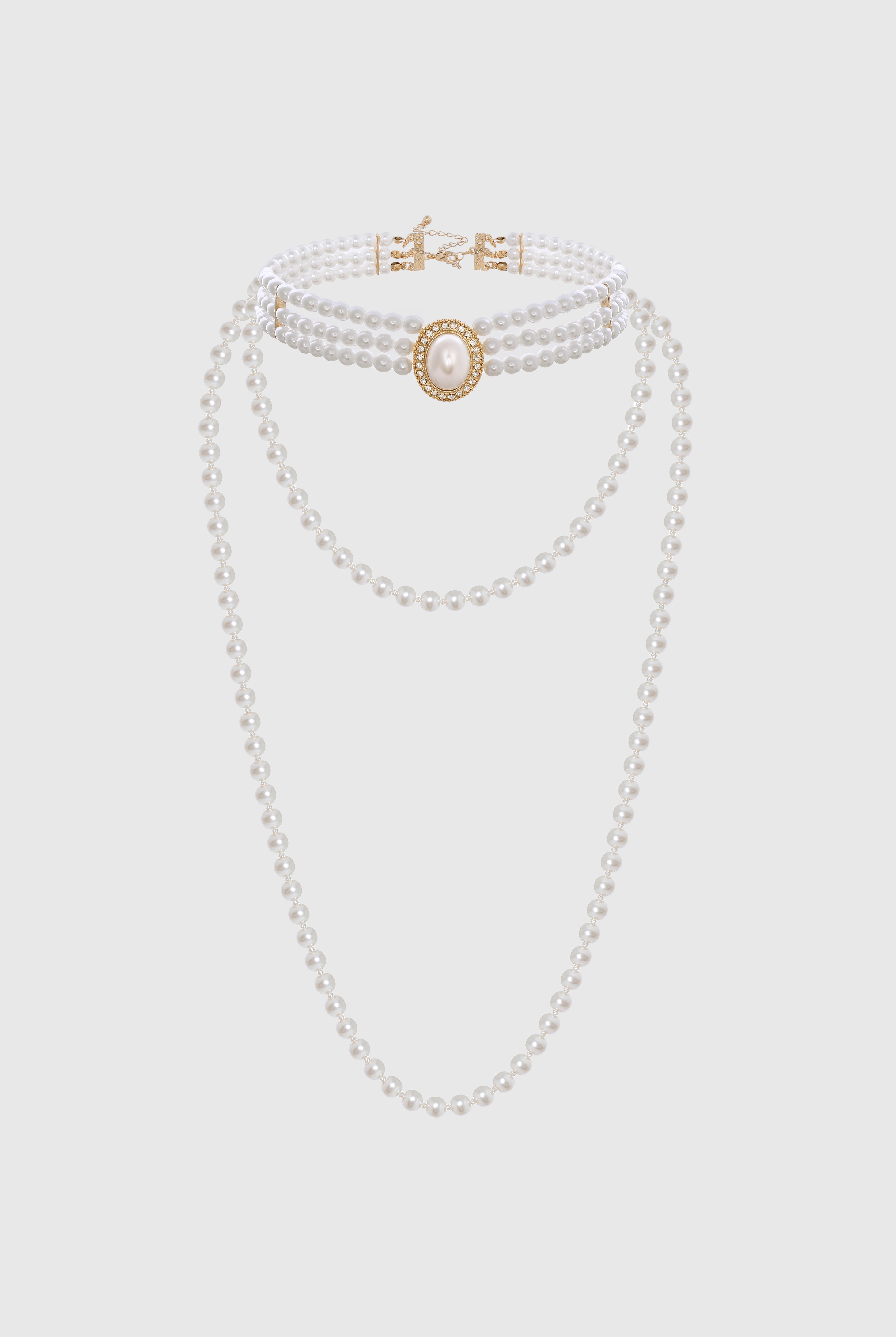 Gorgeous Pearl Choker Necklace Set | 1