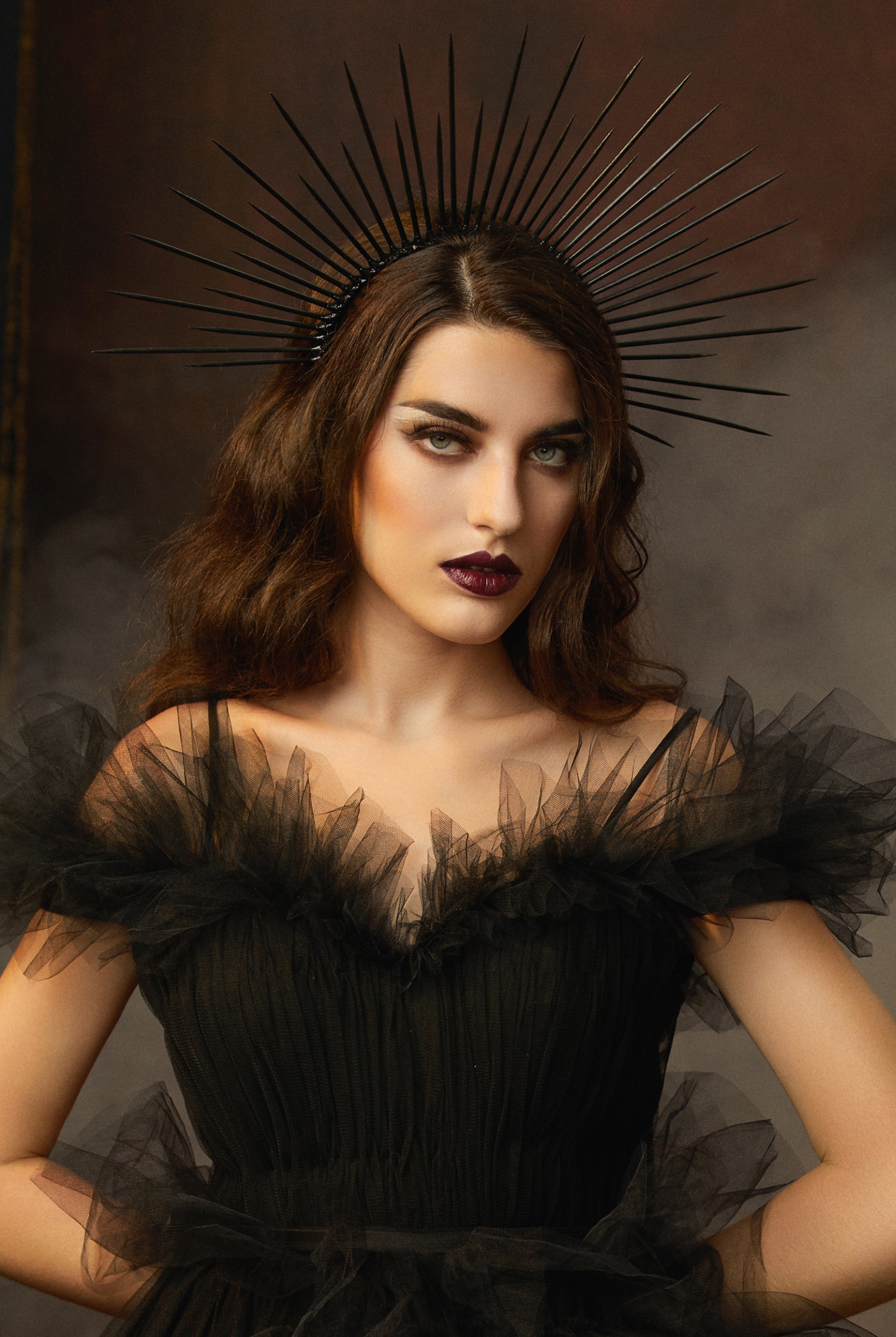 Greek Goddess Sunburst Mary Halo Crown | Black | 2