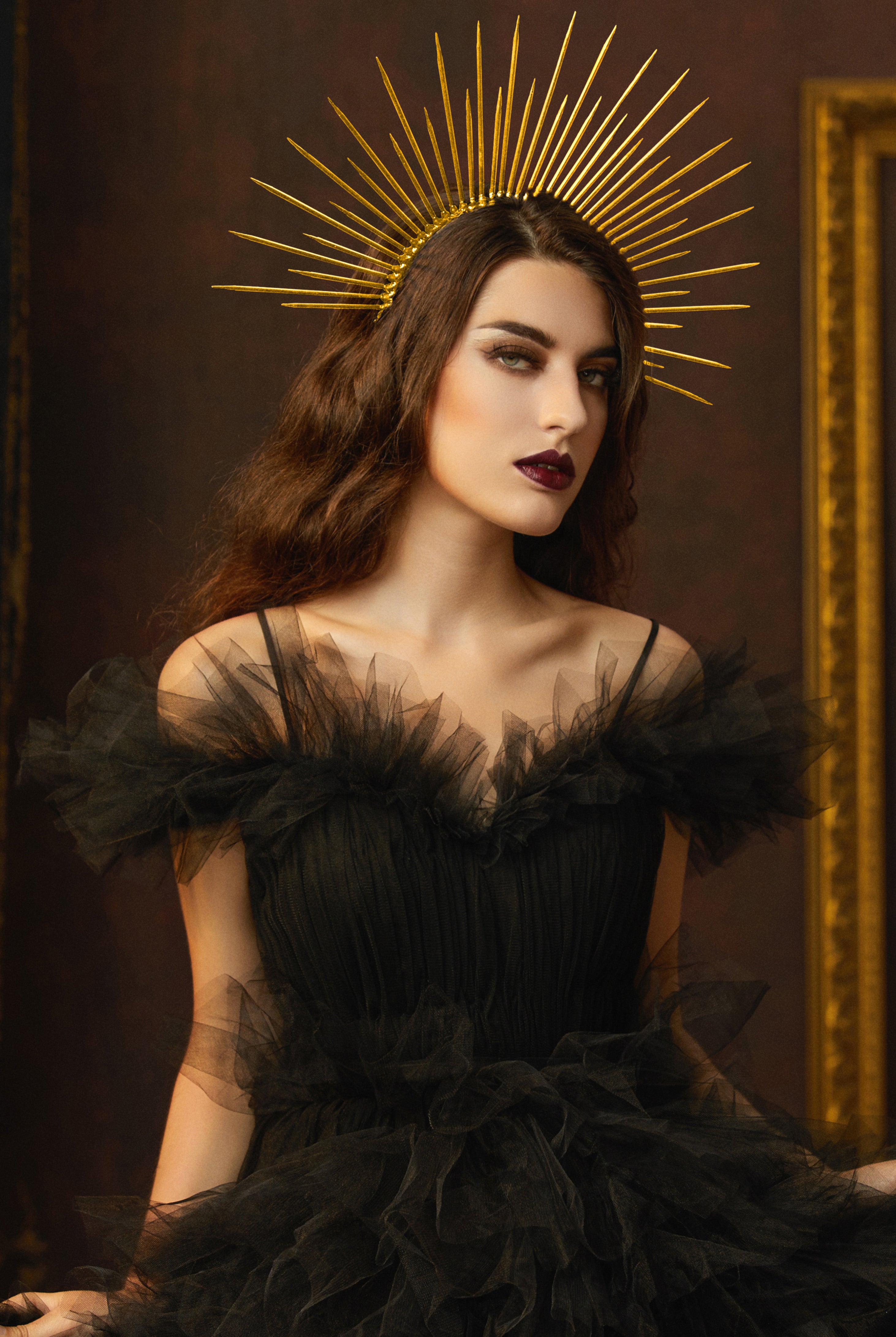 Greek Goddess Sunburst Mary Halo Crown | Gold | 4