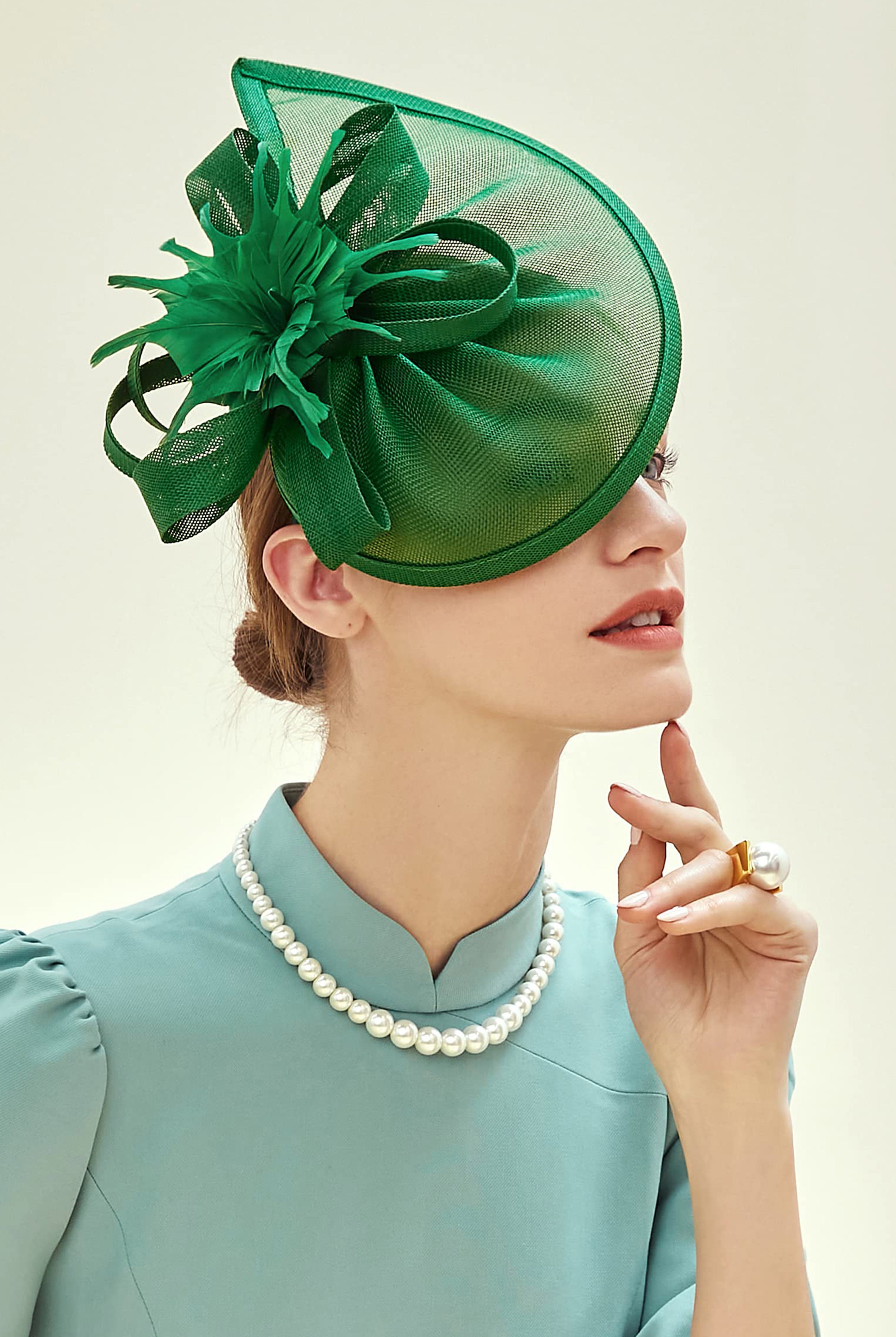 Tea Party Cocktail Fascinator | Darkgreen | 3