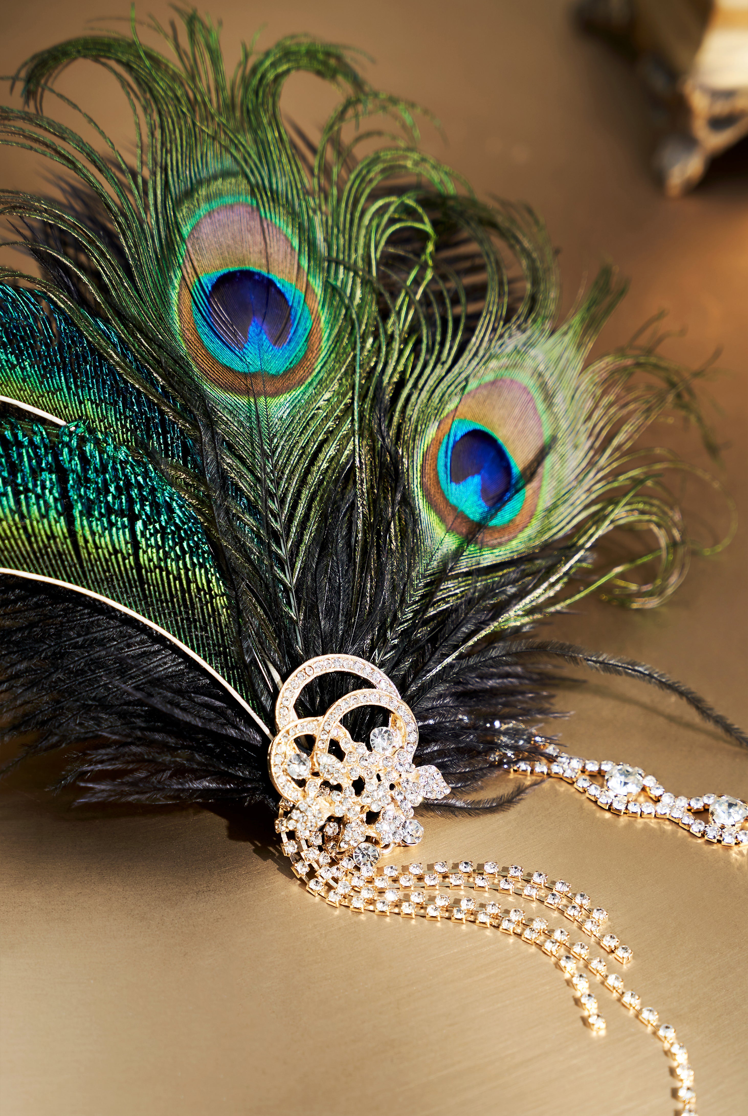 Rhinestone Chain Flapper Headband | Green | 4