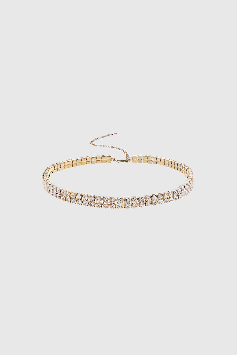 1920s Jewelry - Sparkling rhinestone crystal studded Choker Necklace