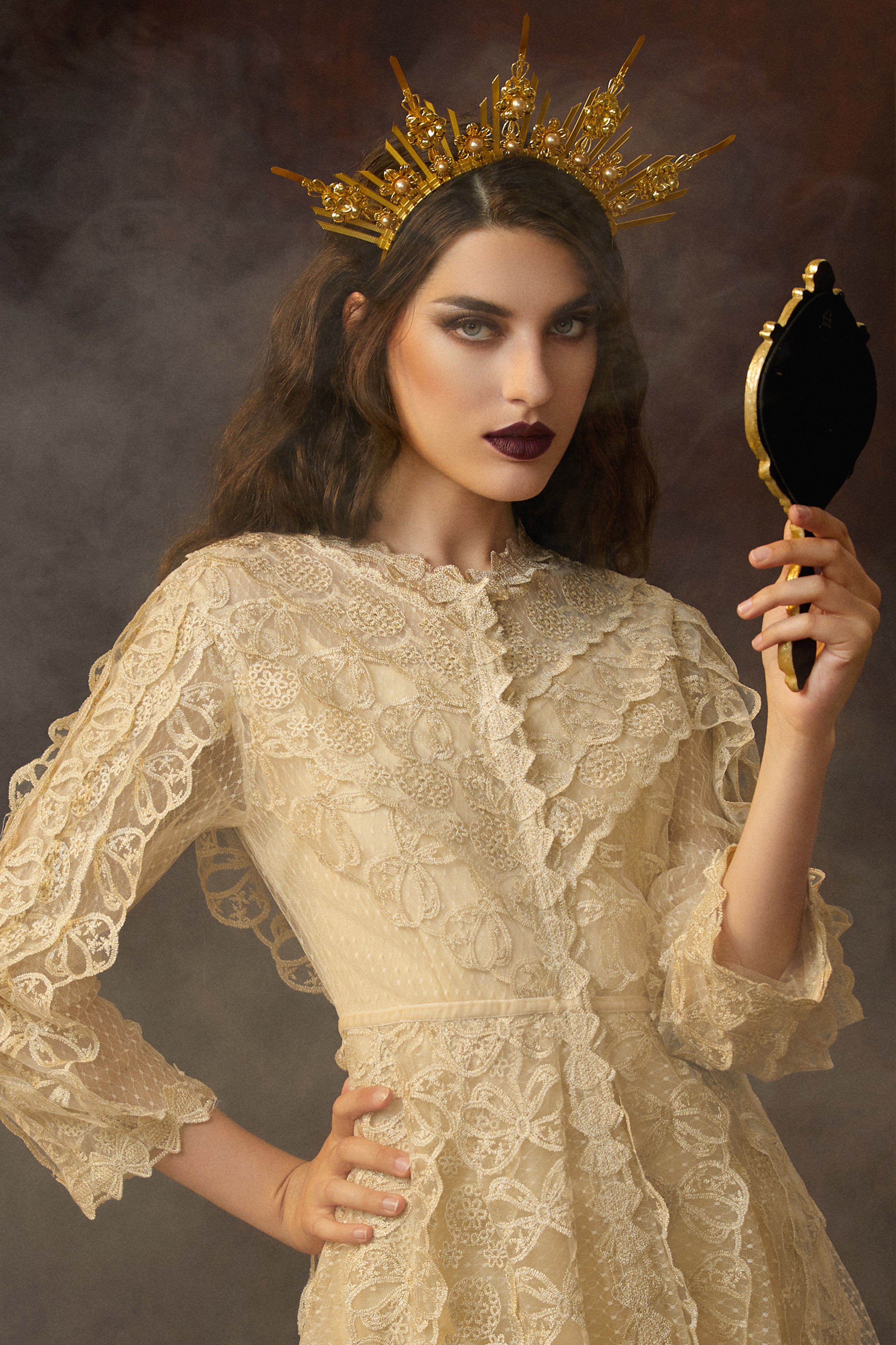 Spiked Zip Tie Floral Butterfly Halo Crown | Classic | 3