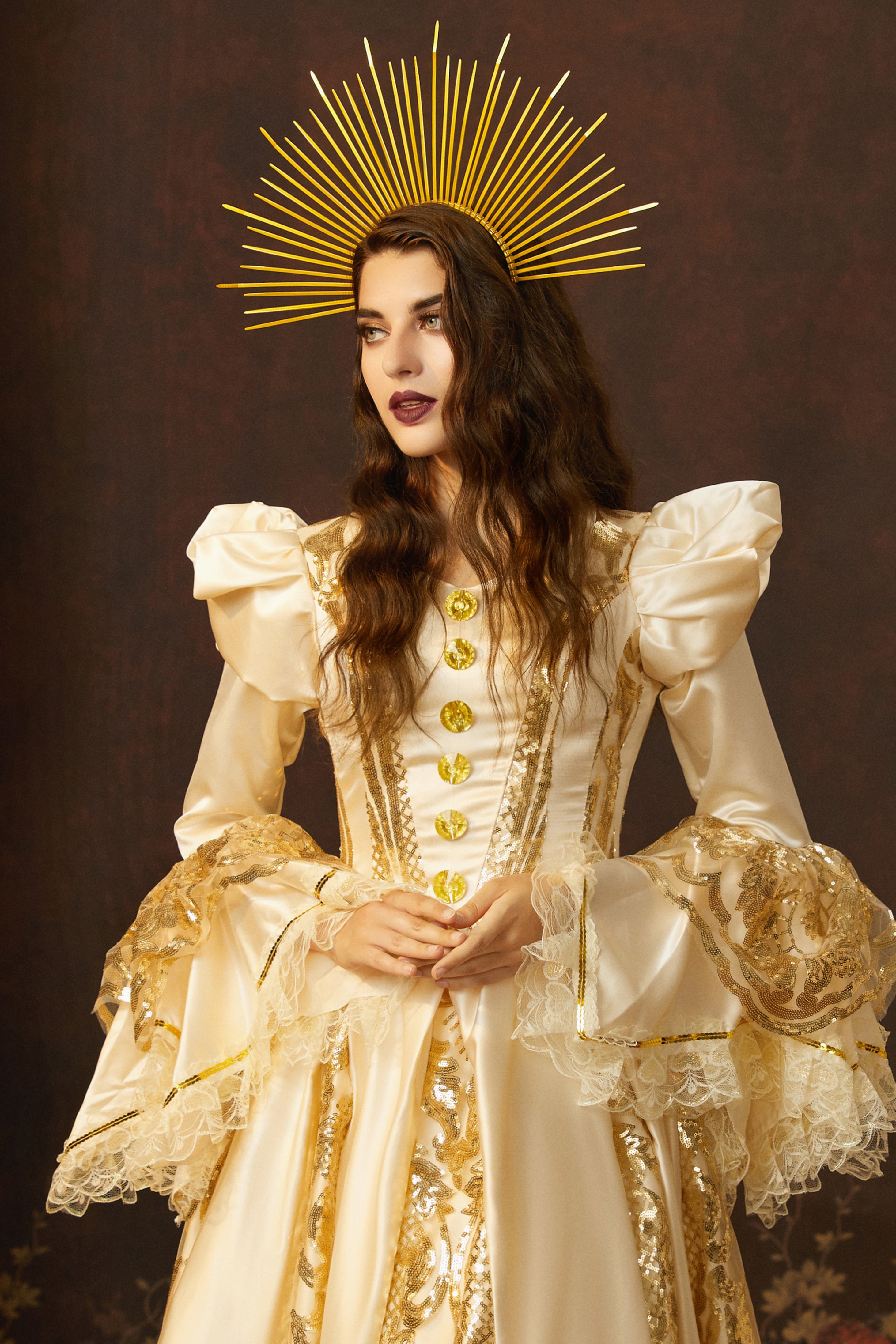 Sunburst Goddess Mary Halo Crown | Gold | 4