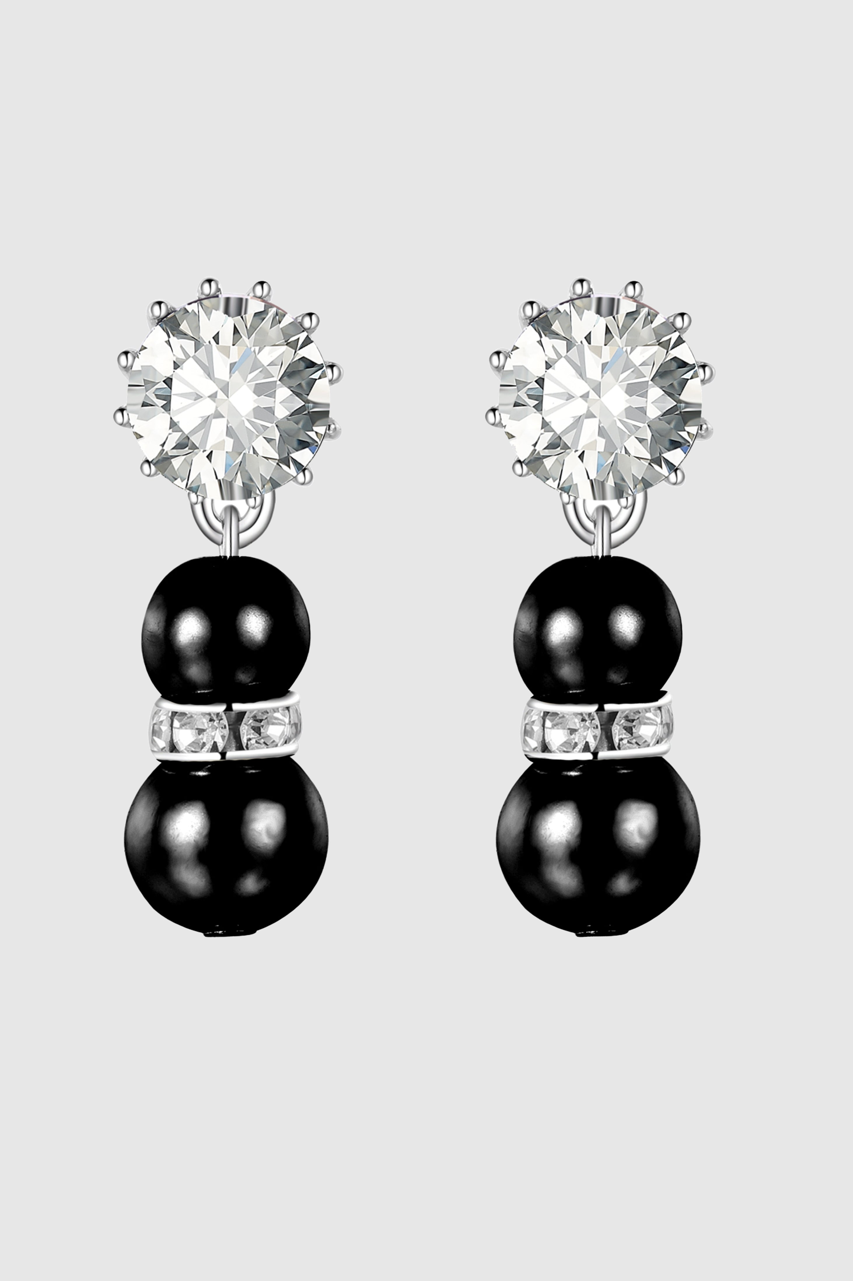 Delicate Multilayer Pearl Necklace Set | Obsidian Black | 2