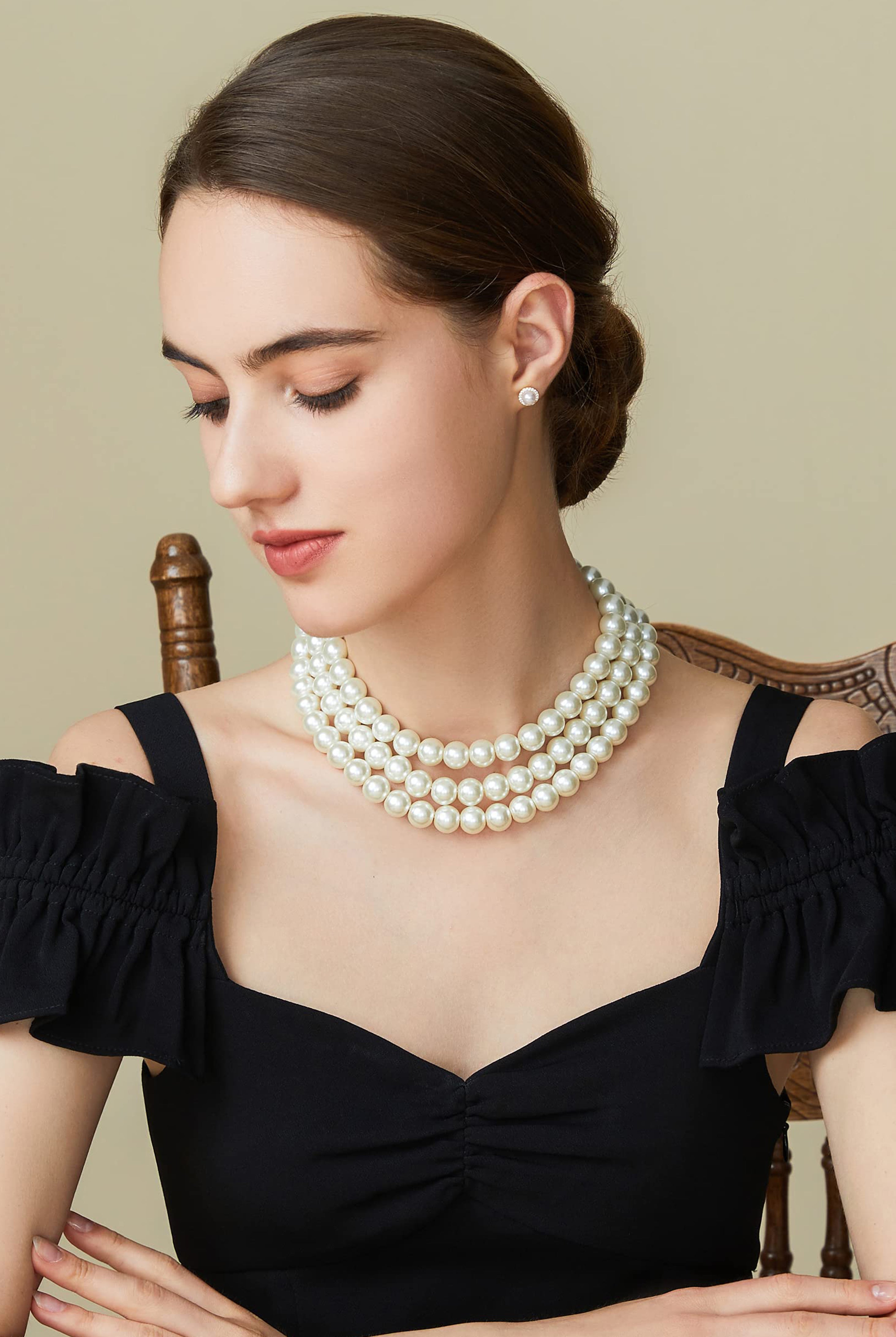 Remarkable Multi Strand Pearl Necklace | 12mm| 9