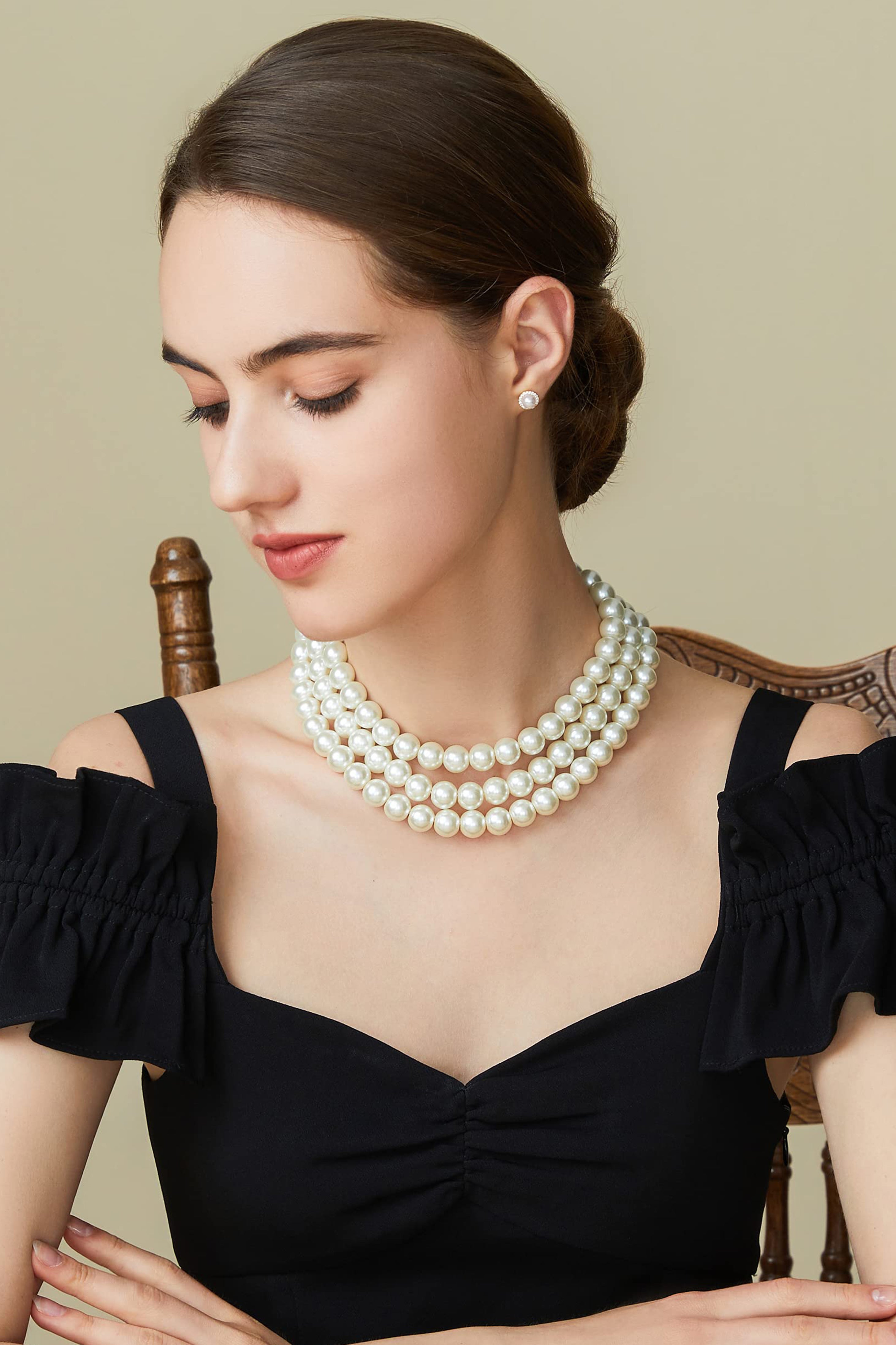 Remarkable Multi Strand Pearl Necklace | 12mm| 9