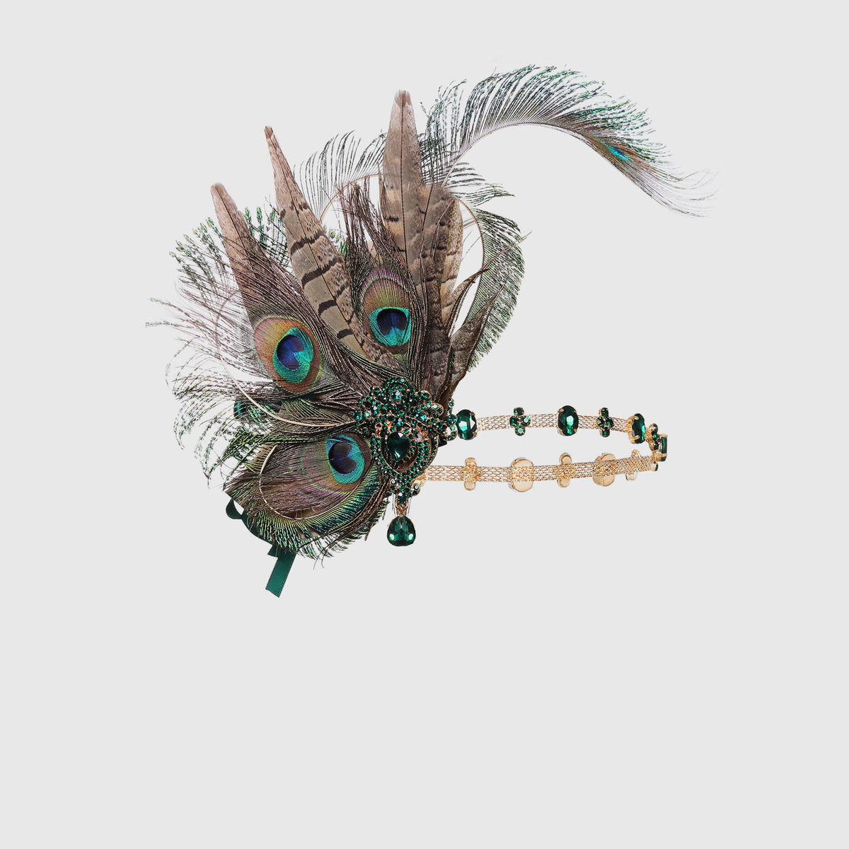 Shop 1920s Headpieces - Rhinestone Peacock Headpiece | BABEYOND display picture 1