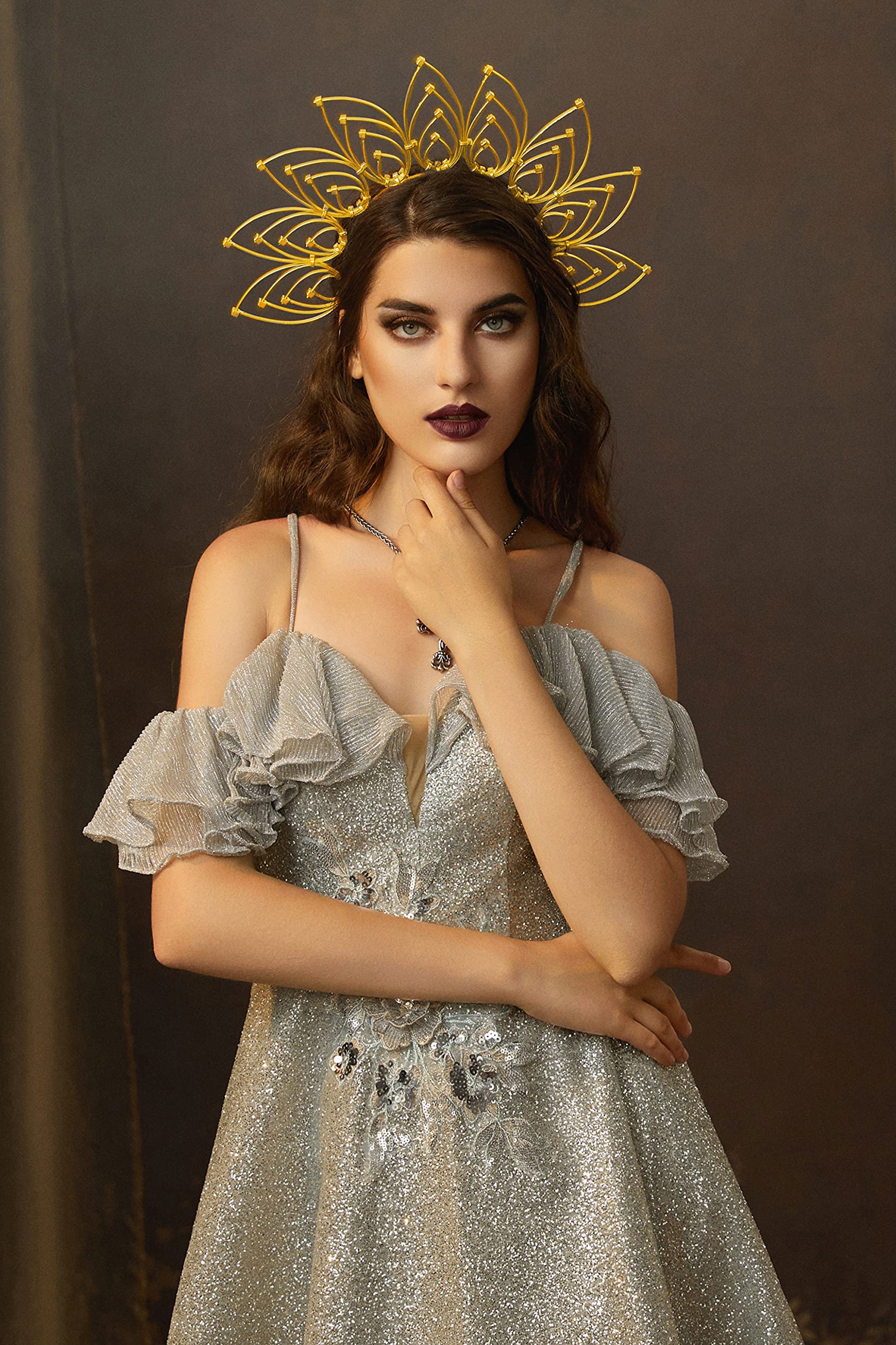 Zip Tie Goddess Halo Crown Headdress | Gold | 2