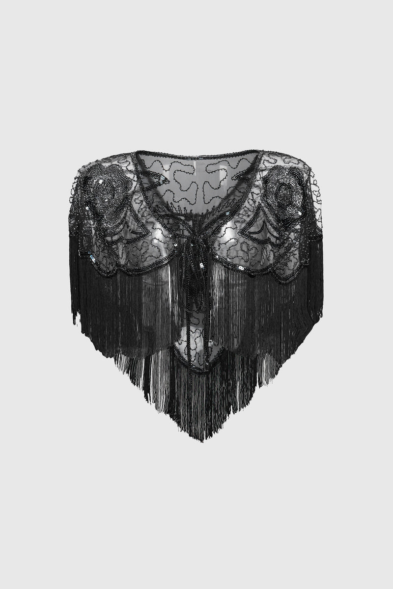 1920s Beaded Sequin Gatsby Shawl