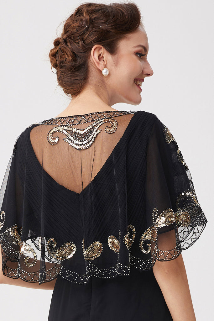 1920s Sequin Beaded Gatsby Shawl - BABEYOND