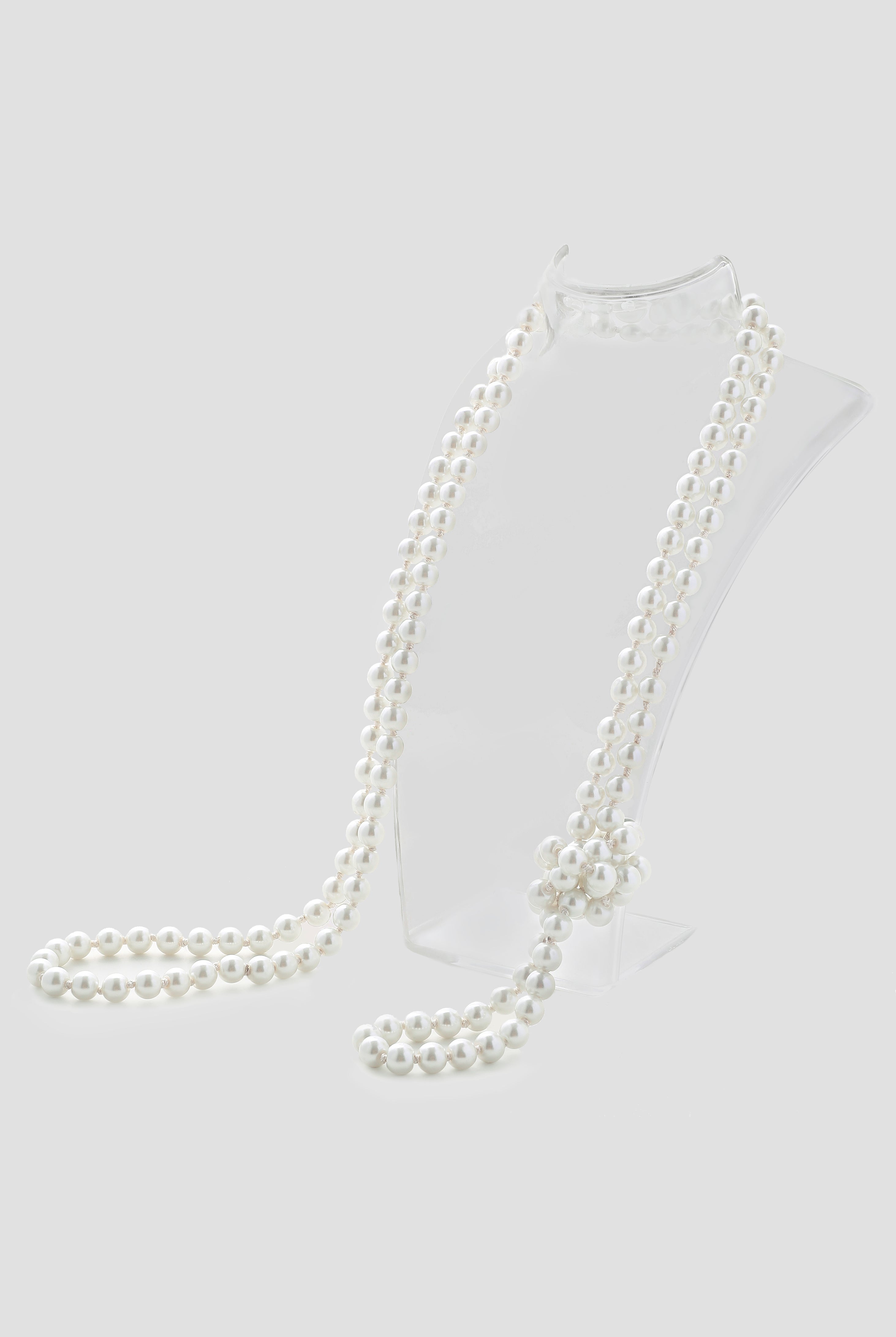 Exclusive Double Strand Long Necklace | Pearl White | 4