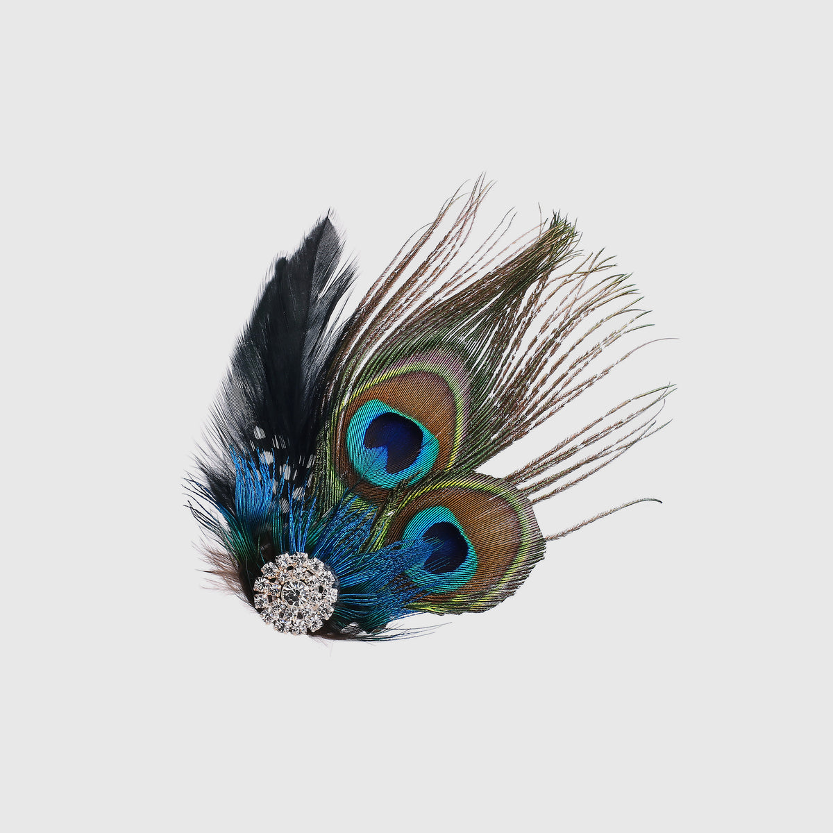 Vintage Cloisonne Peacock Hair Clip Shop 1920s Headpieces - Vintage Peacock Hair Clip | BABEYOND main image 3