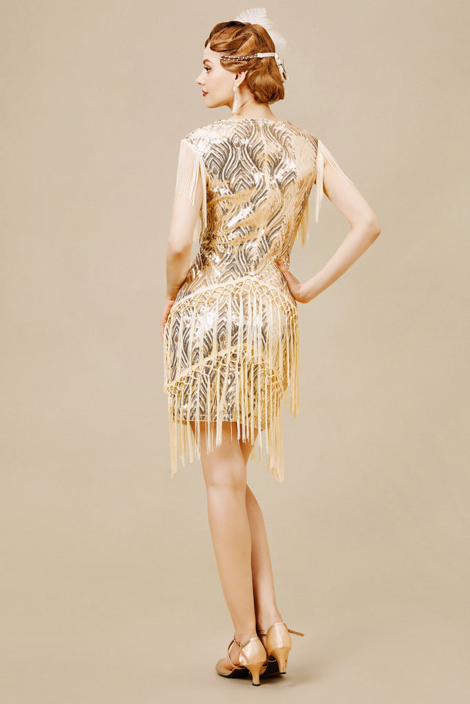 1920s Sparkly Sequin Bodycon Flapper Dress - BABEYOND